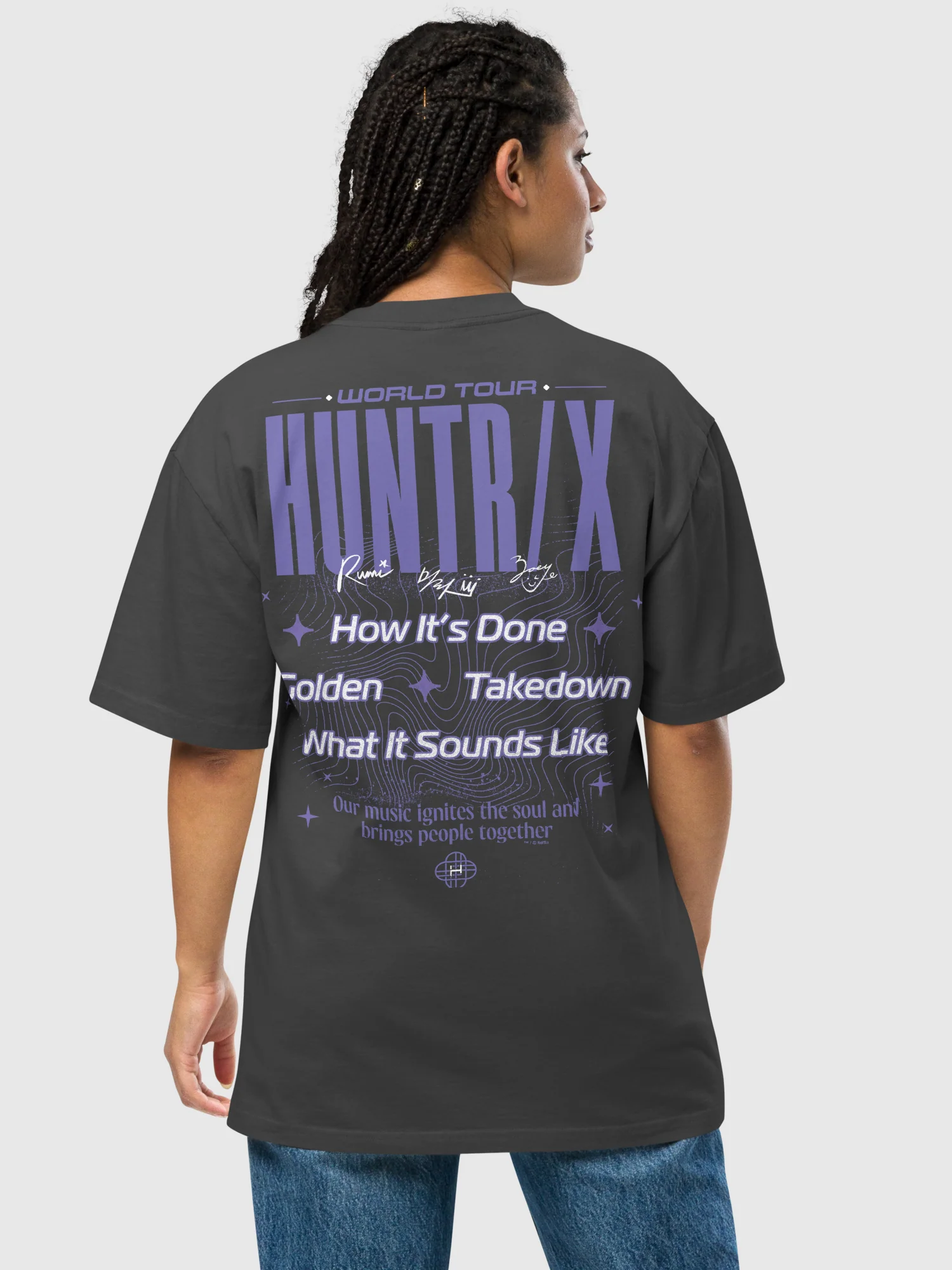 KPop Demon Hunters HUNTR/X World Tour Oversized T-Shirt - Image 4