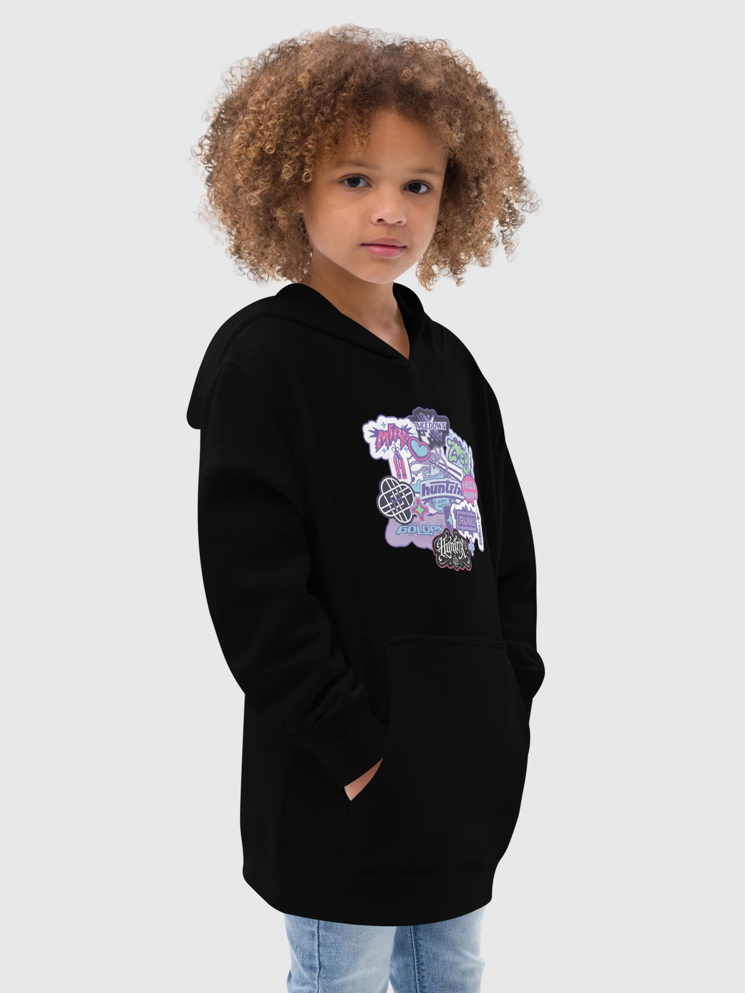 KPop Demon Hunters HUNTR/X Youth Hoodie Collage - Image 3
