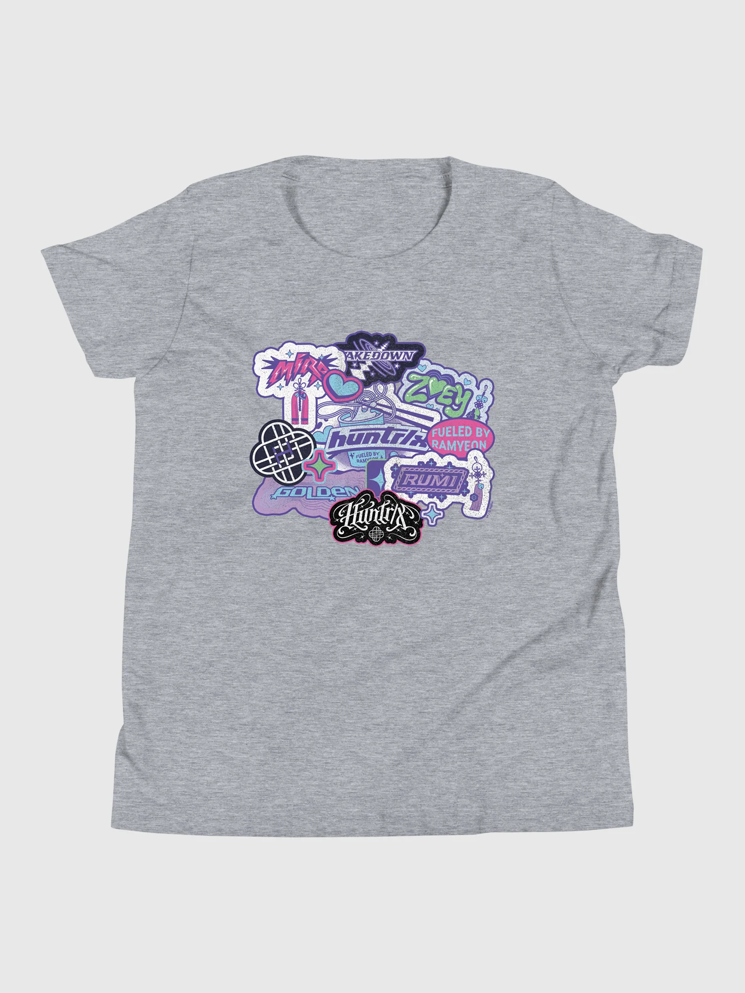 KPop Demon Hunters HUNTR/X Youth T-Shirt Collage - Image 2
