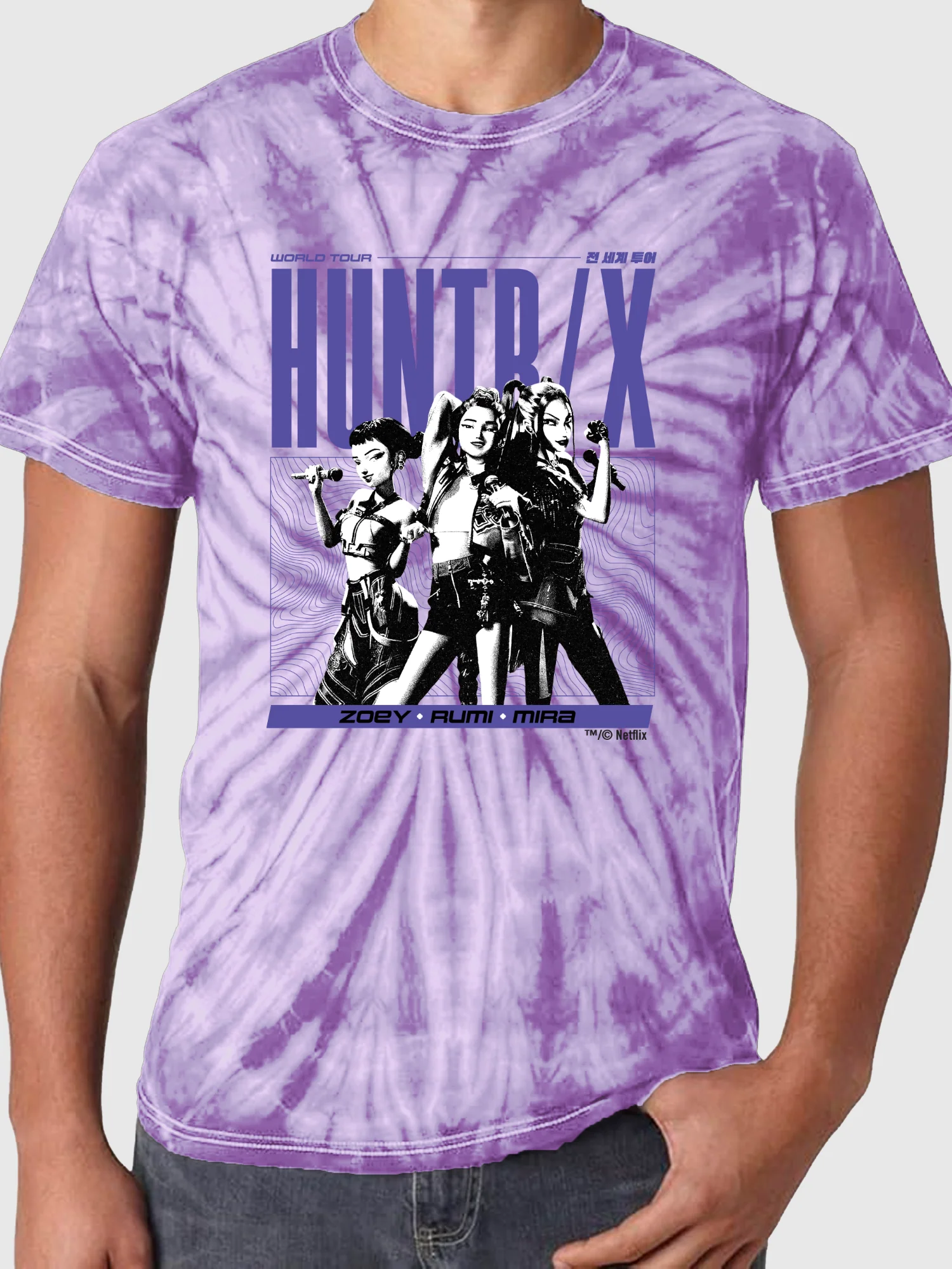 KPop Demon Hunters HUNTR/X Tie-Dye T-Shirt - Image 2