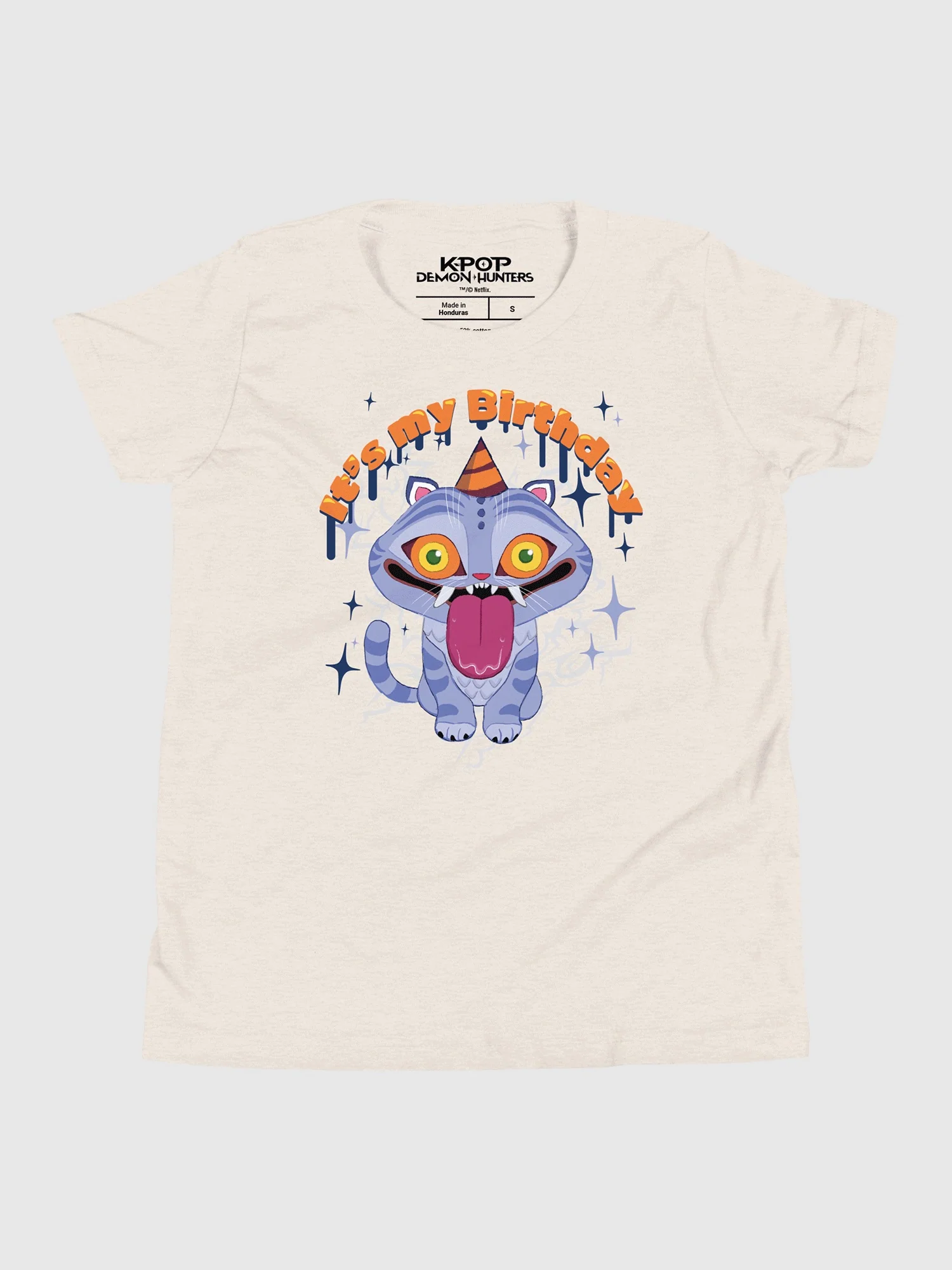 KPop Demon Hunters It's My Birthday Derpy Tiger Kids T-Shirt - Image 2