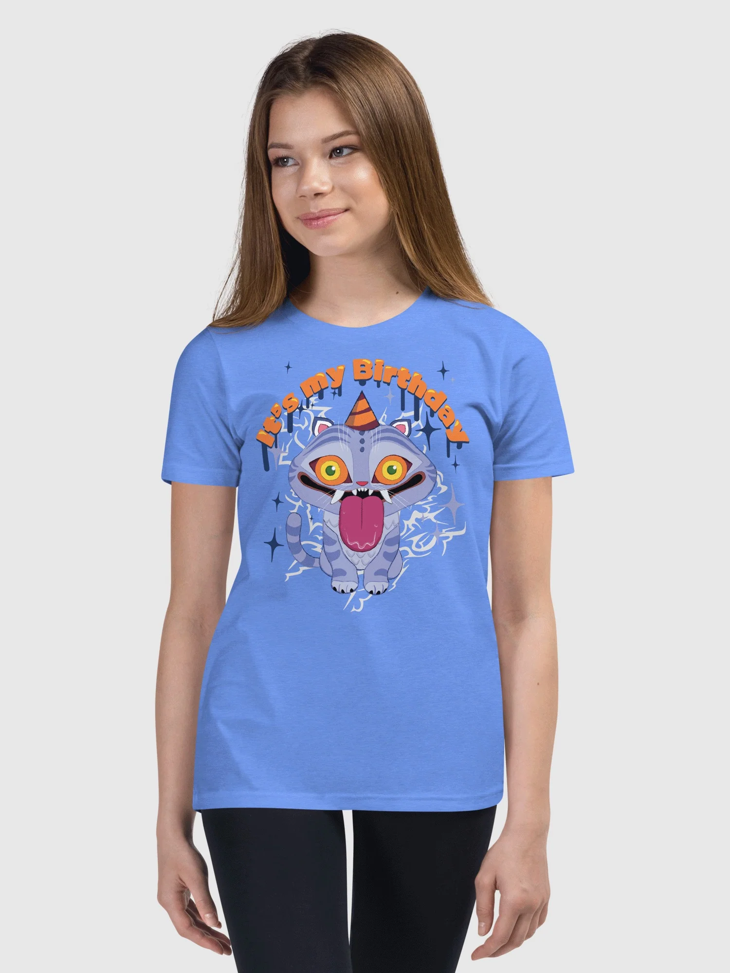 KPop Demon Hunters It's My Birthday Derpy Tiger Kids T-Shirt - Image 3