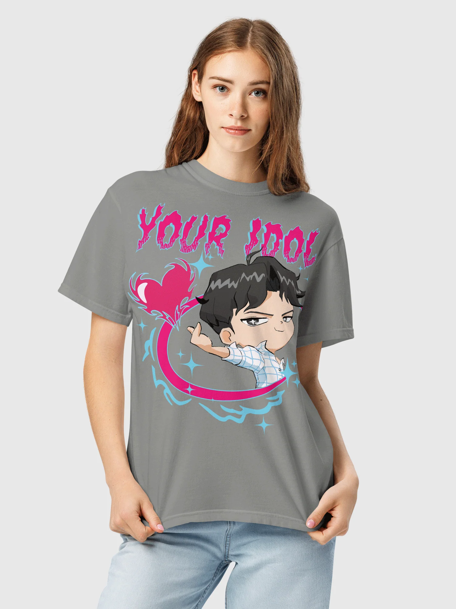 KPop Demon Hunters Jinu Chibi Comfort Colors T-Shirt - Image 10