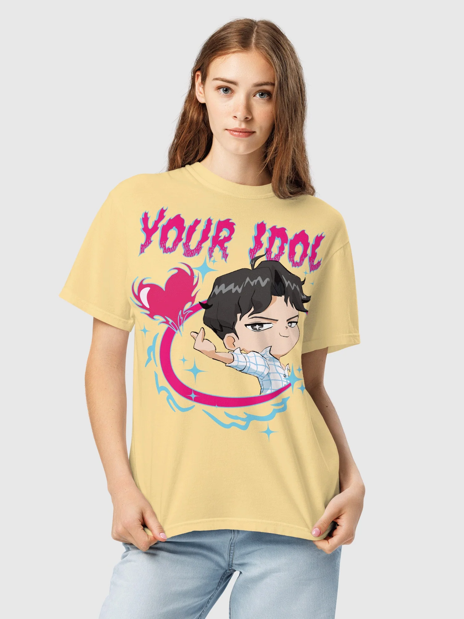 KPop Demon Hunters Jinu Chibi Comfort Colors T-Shirt - Image 3