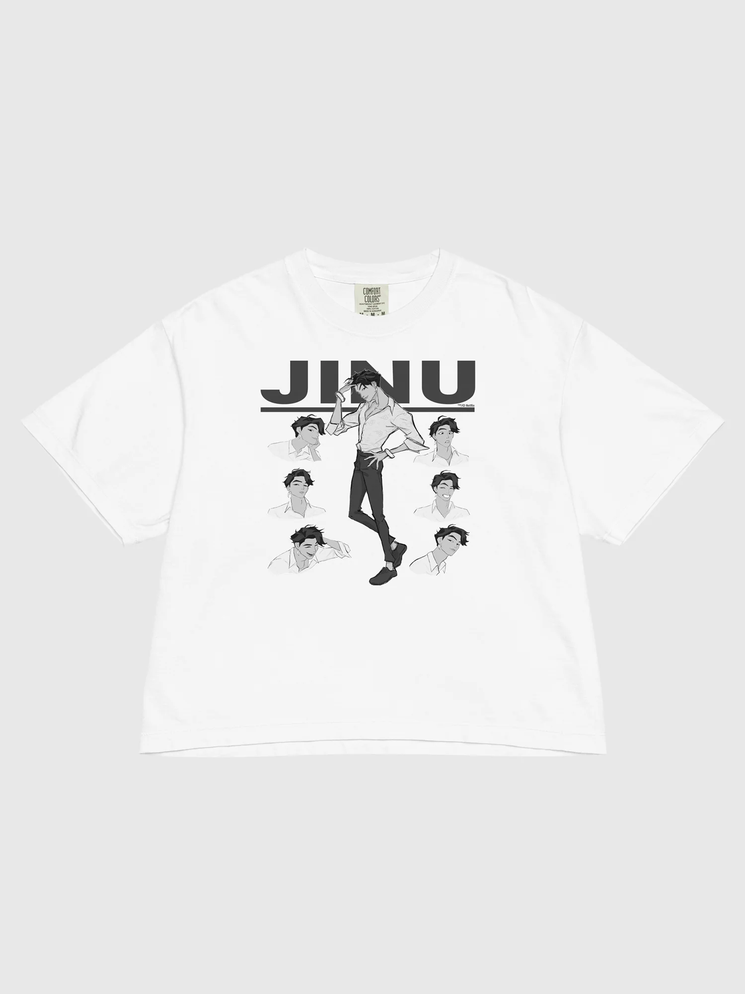 KPop Demon Hunters Jinu Expressions Comfort Colors Cropped T-Shirt - Image 2