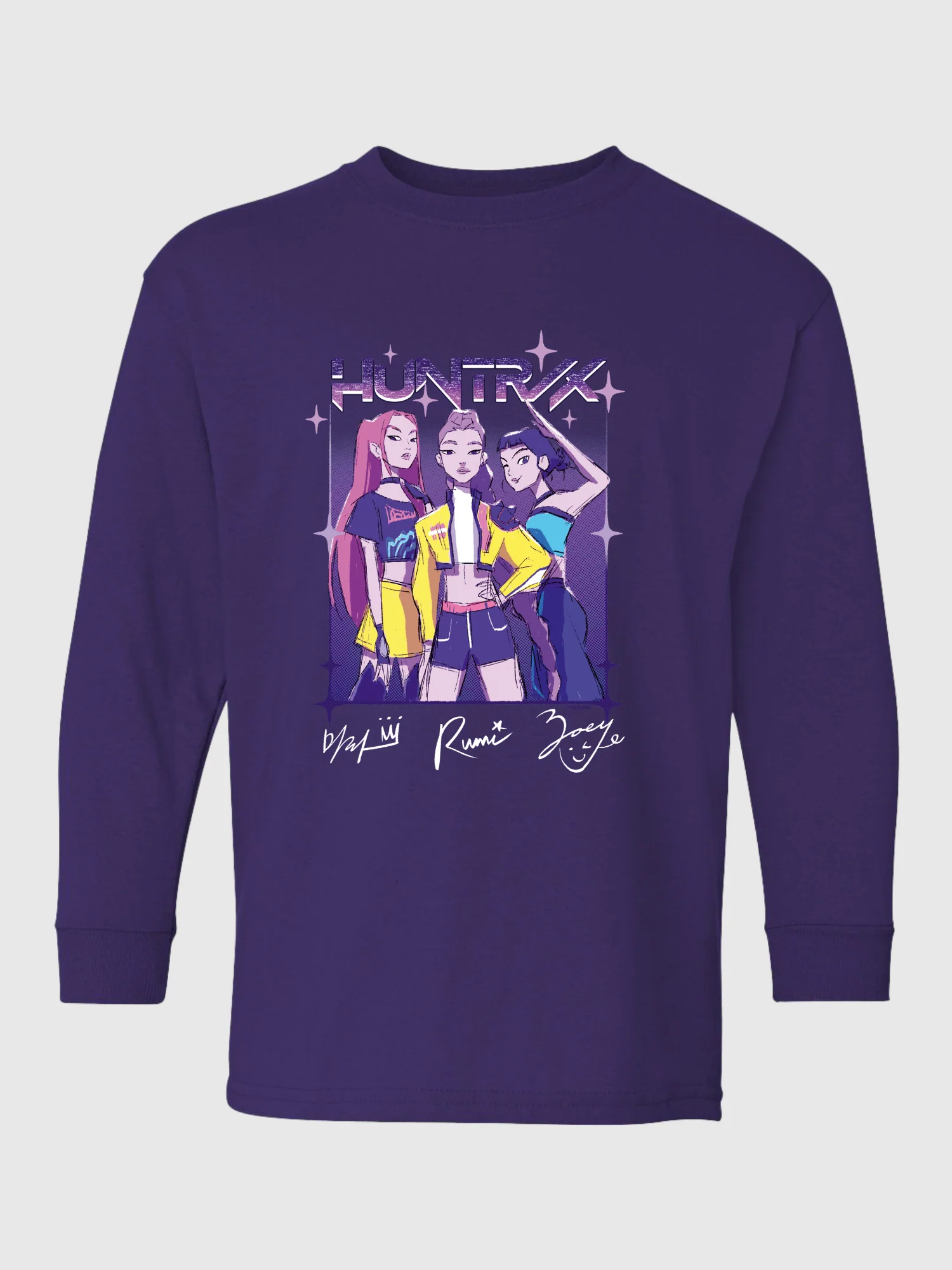 KPop Demon Hunters Kids Long Sleeve T-Shirt HUNTR/X Sketch - Image 2