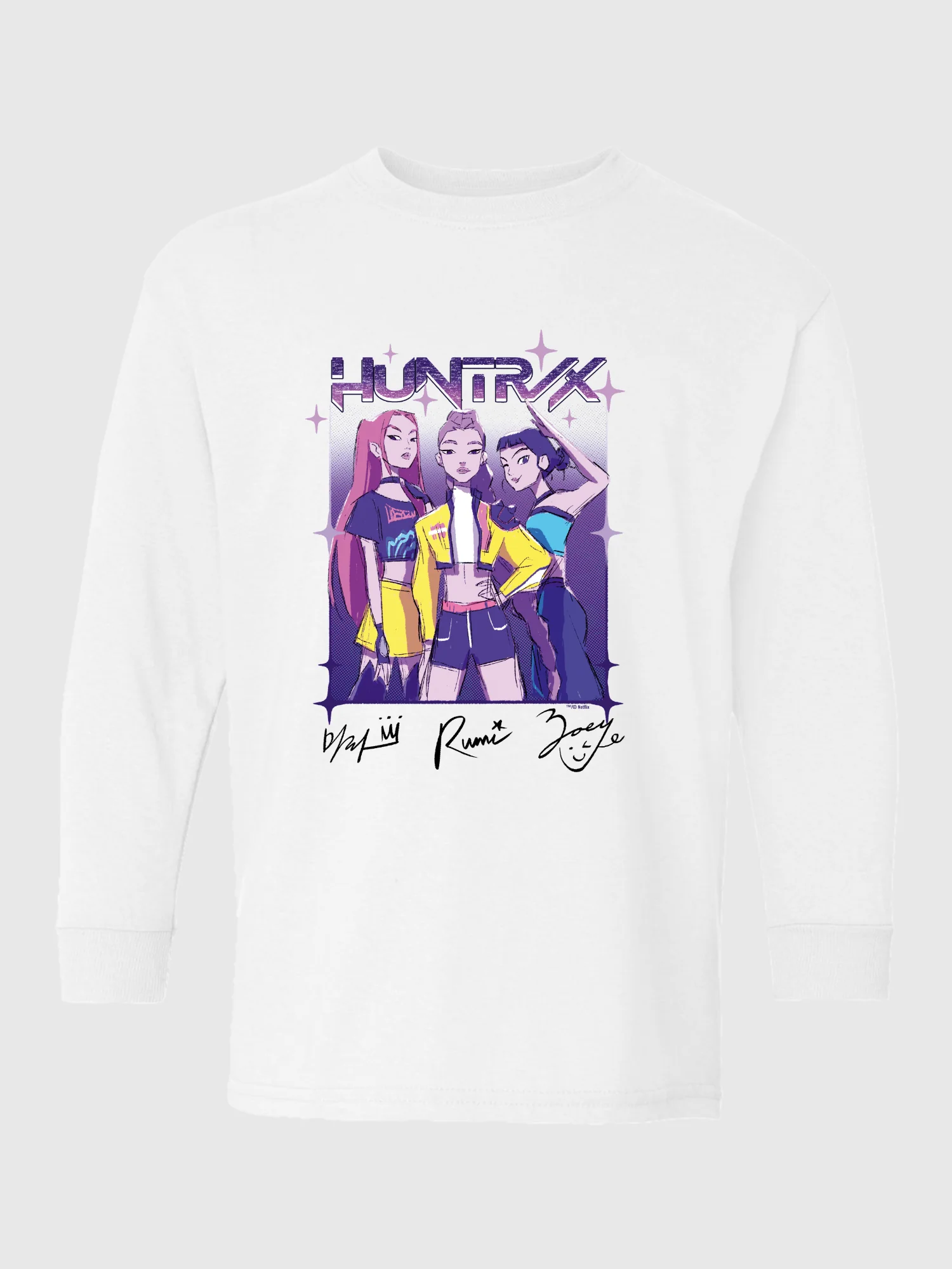 KPop Demon Hunters Kids Long Sleeve T-Shirt HUNTR/X Sketch - Image 3