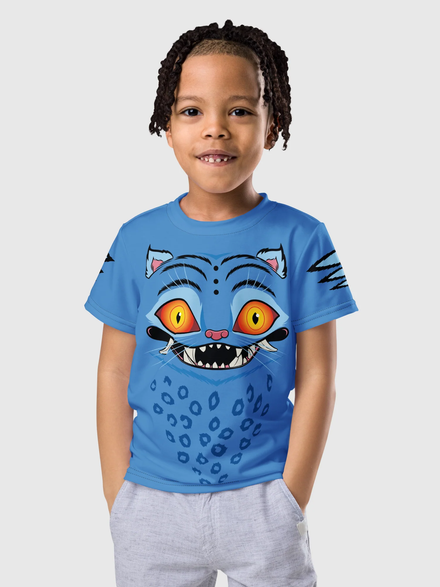 KPop Demon Hunters Kids T-Shirt Derpy Tiger Stripes - Image 3