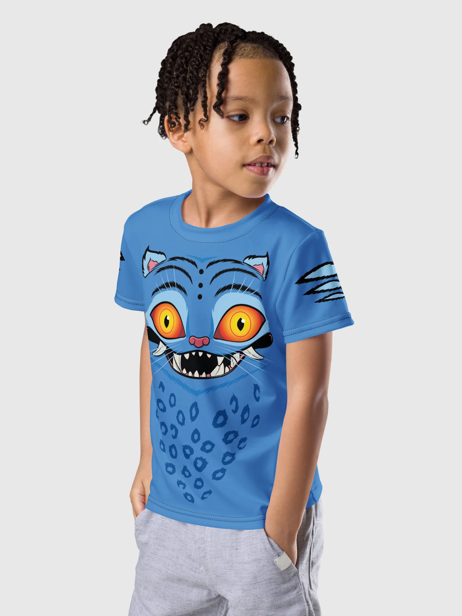 KPop Demon Hunters Kids T-Shirt Derpy Tiger Stripes - Image 5