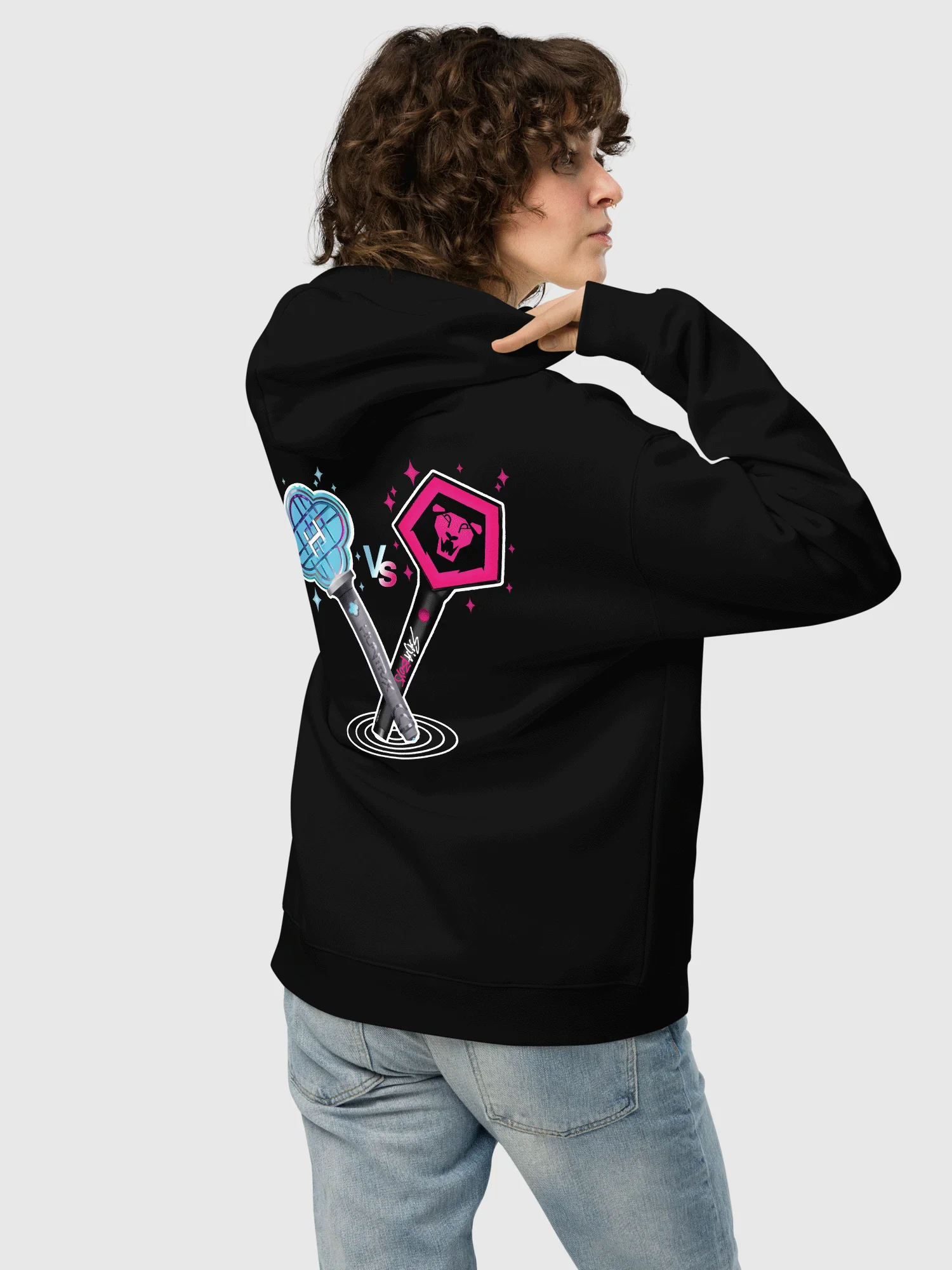 KPop Demon Hunters Light Sticks Oversized Hoodie - Image 3