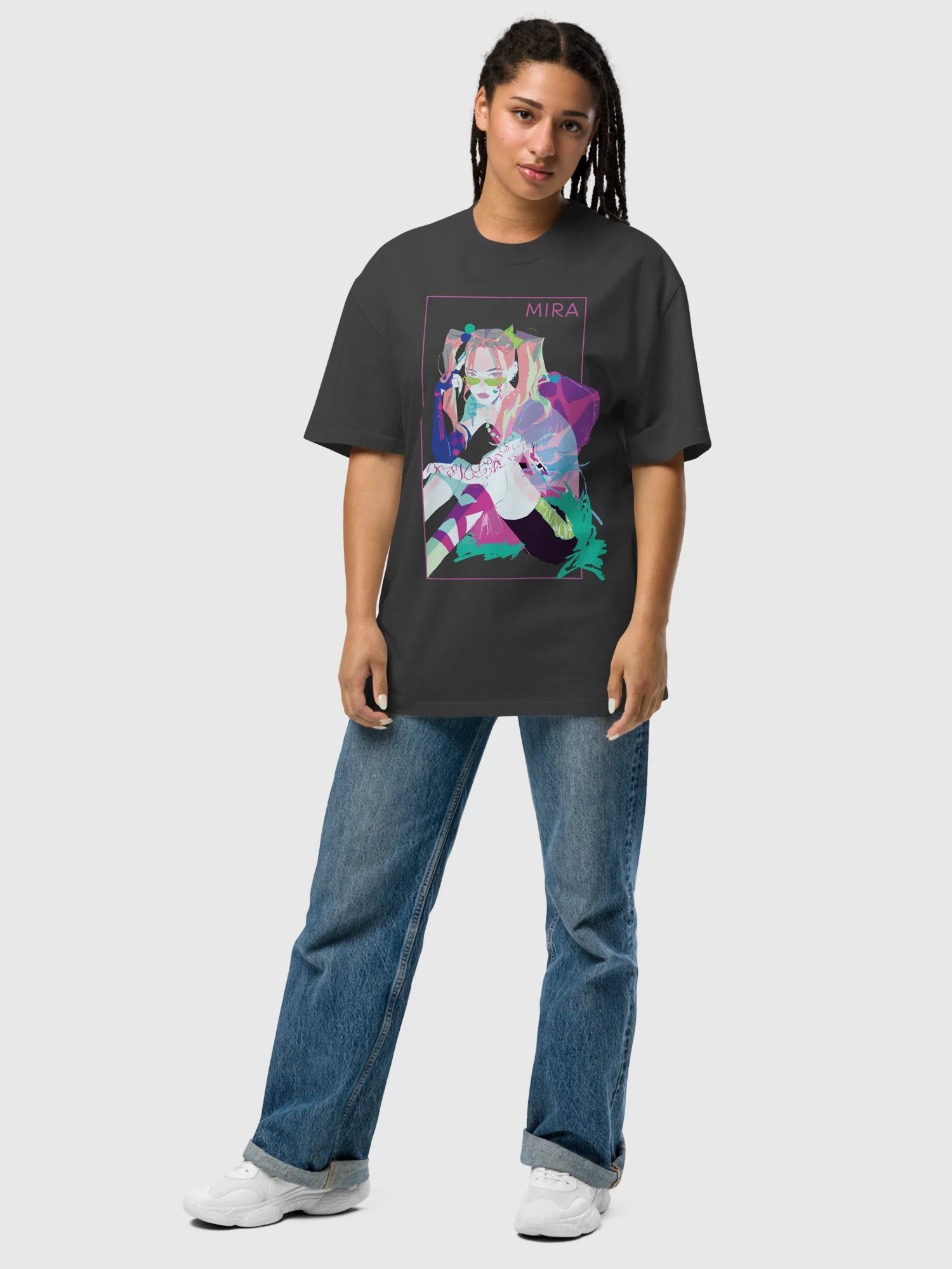 KPop Demon Hunters Mira Girl Crush Oversized T-Shirt - Image 3