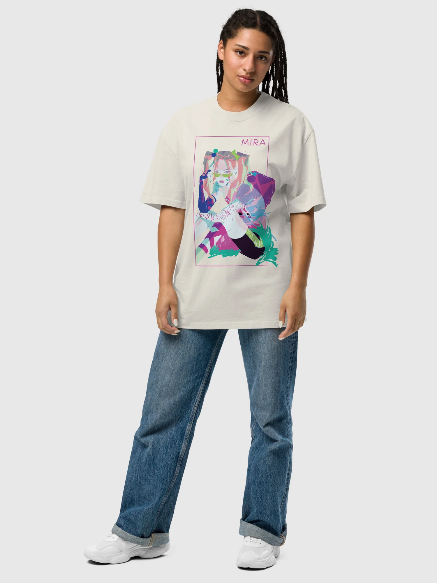 KPop Demon Hunters Mira Girl Crush Oversized T-Shirt - Image 4