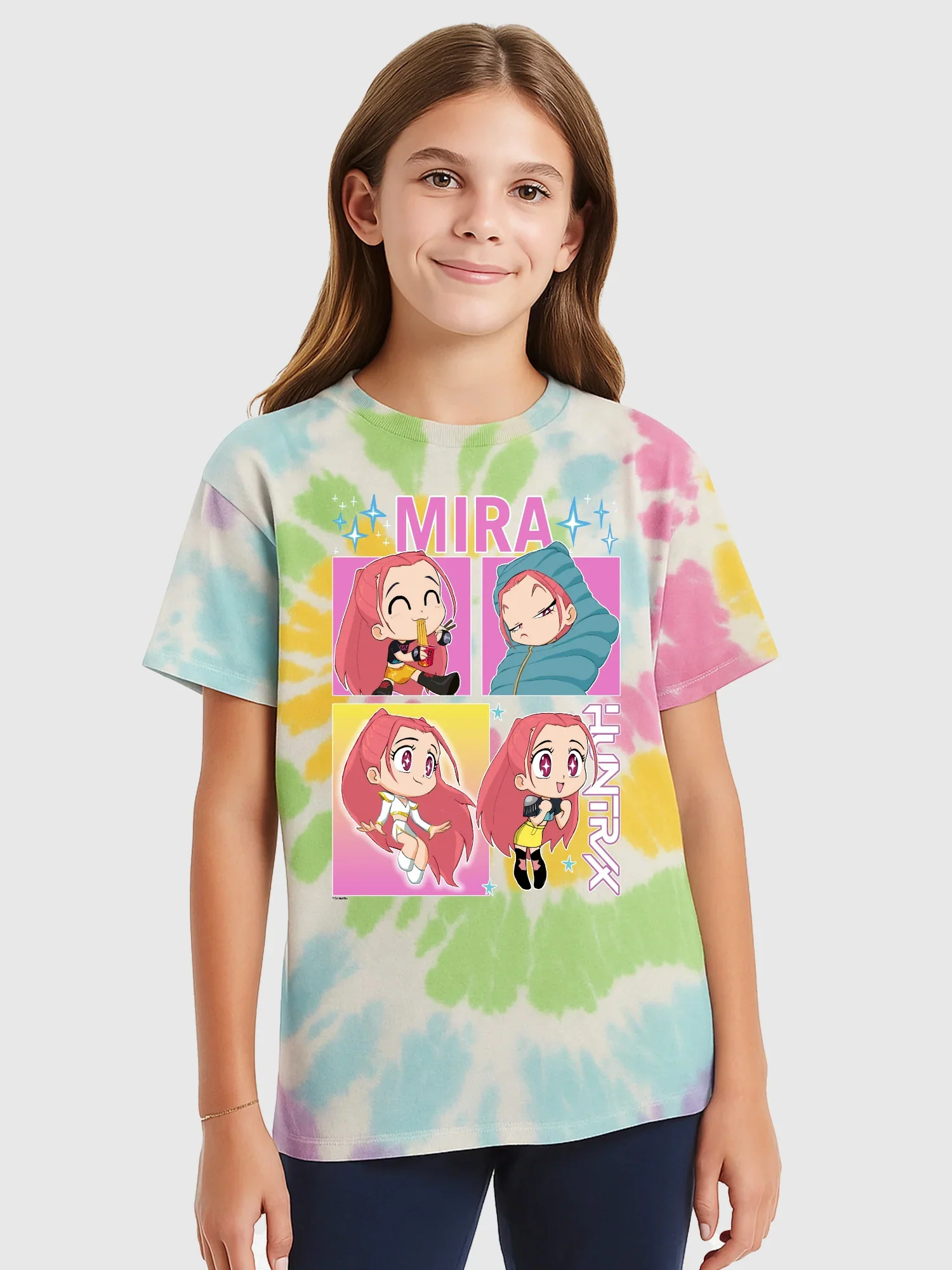 KPop Demon Hunters Mira Tie-Dye Kids T-Shirt - Image 3