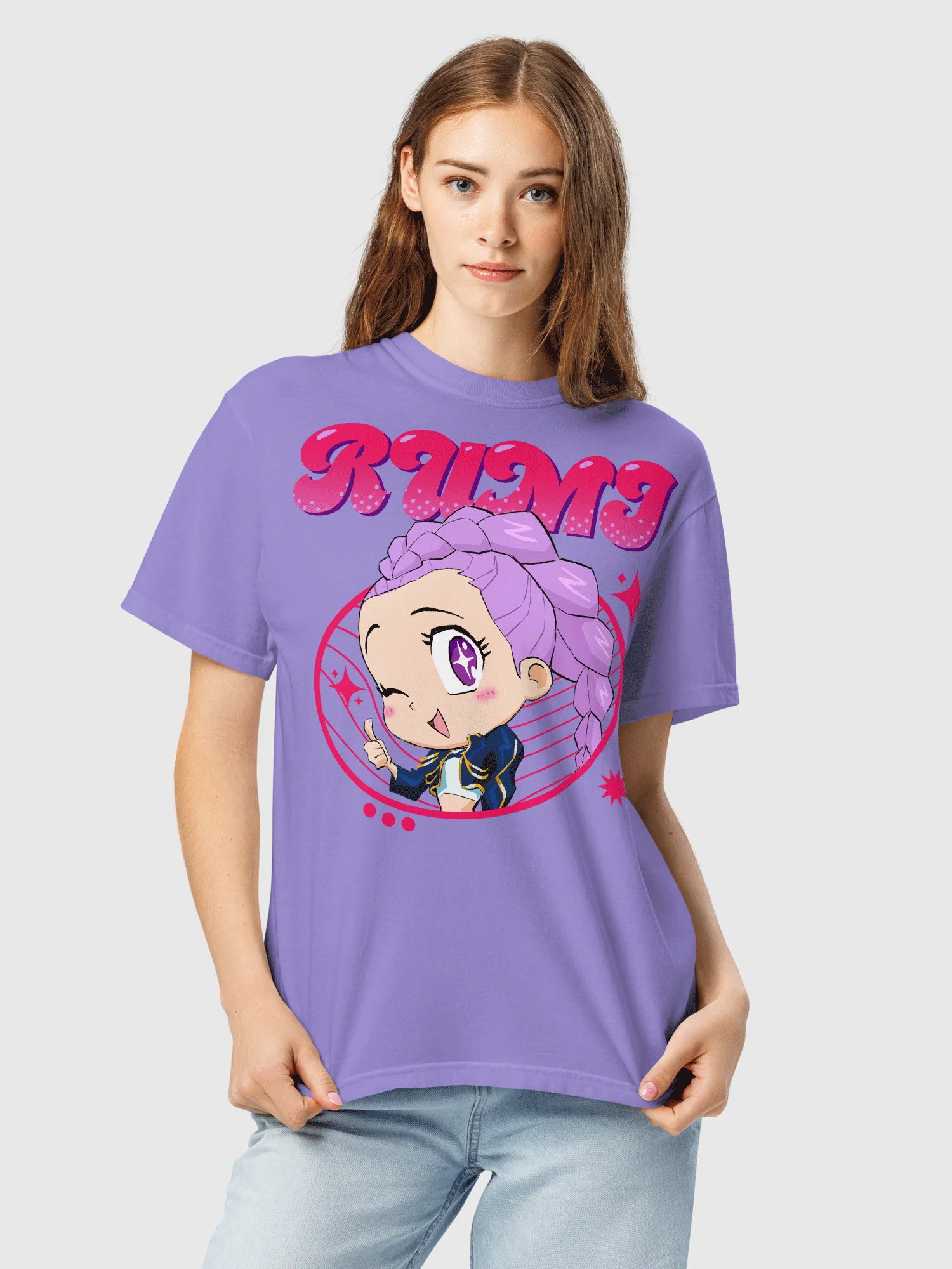 KPop Demon Hunters Rumi Chibi Comfort Colors T-Shirt - Image 11