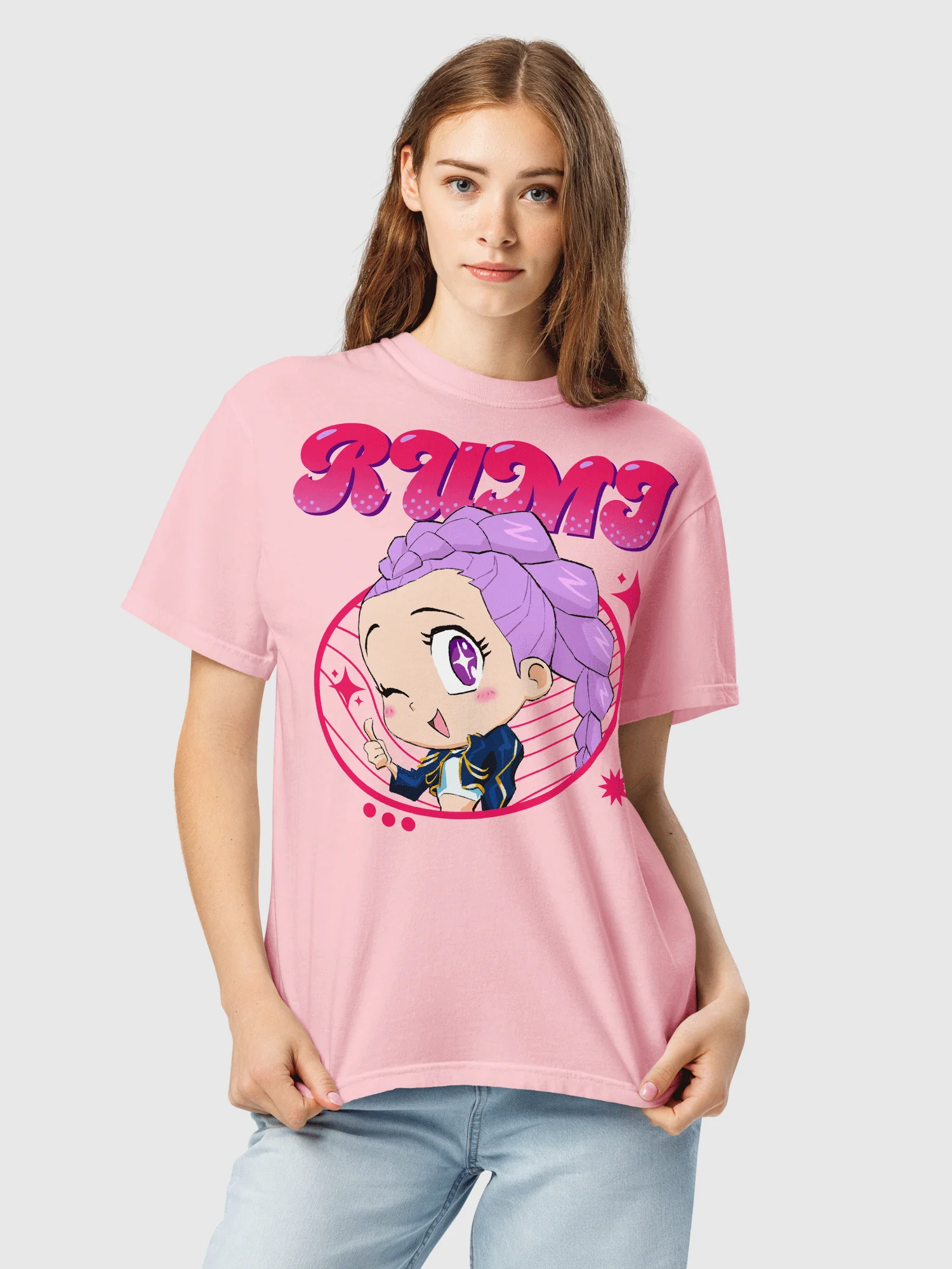 KPop Demon Hunters Rumi Chibi Comfort Colors T-Shirt - Image 7