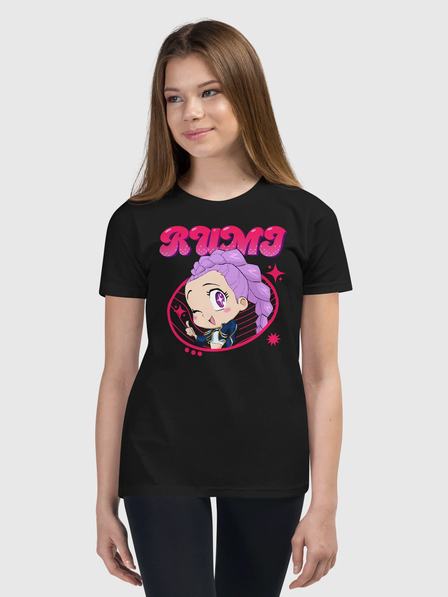 KPop Demon Hunters Rumi Chibi Kids T-Shirt - Image 2