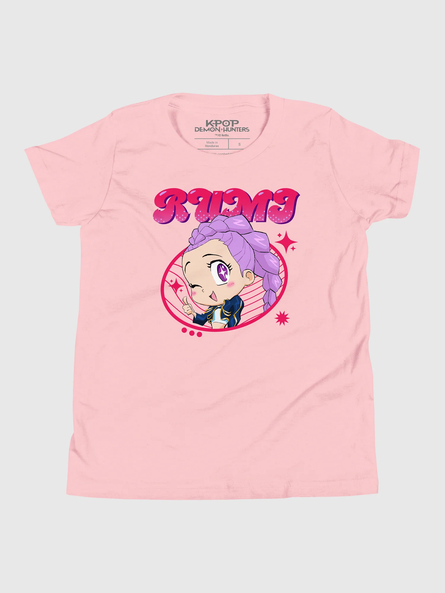 KPop Demon Hunters Rumi Chibi Kids T-Shirt - Image 3