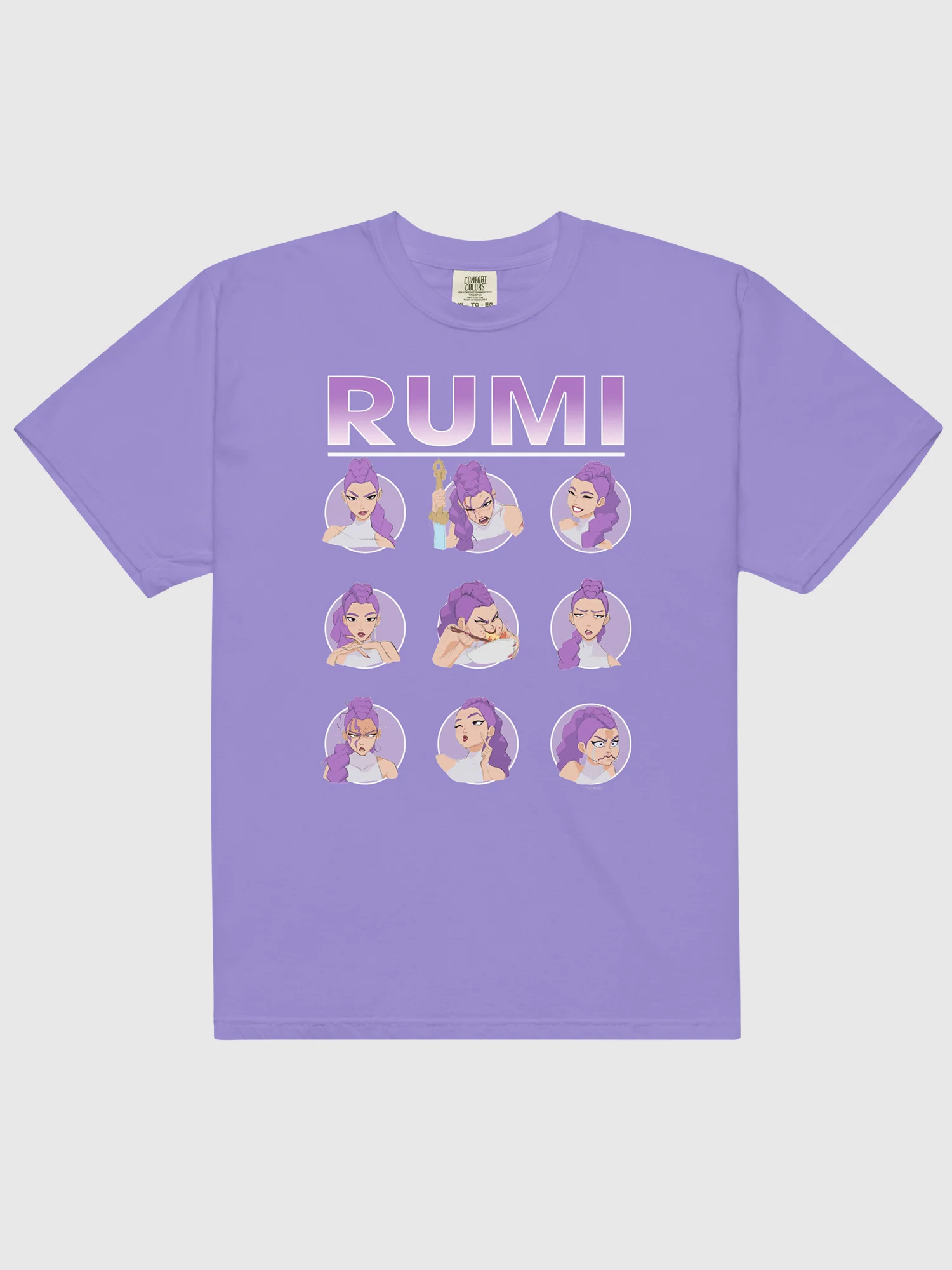 KPop Demon Hunters Rumi Expressions Comfort Colors T-Shirt - Image 2