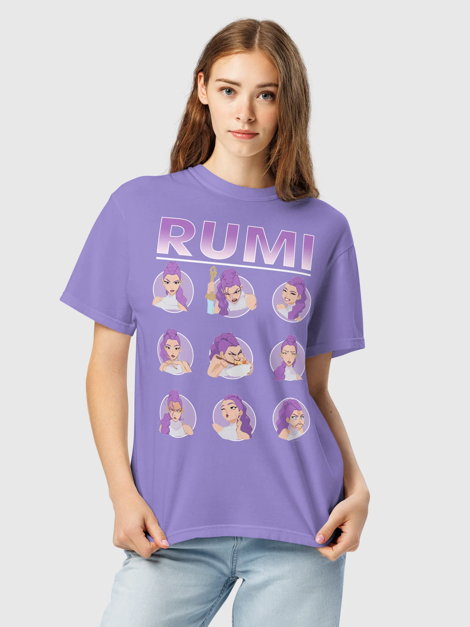 KPop Demon Hunters Rumi Expressions Comfort Colors T-Shirt - Image 4