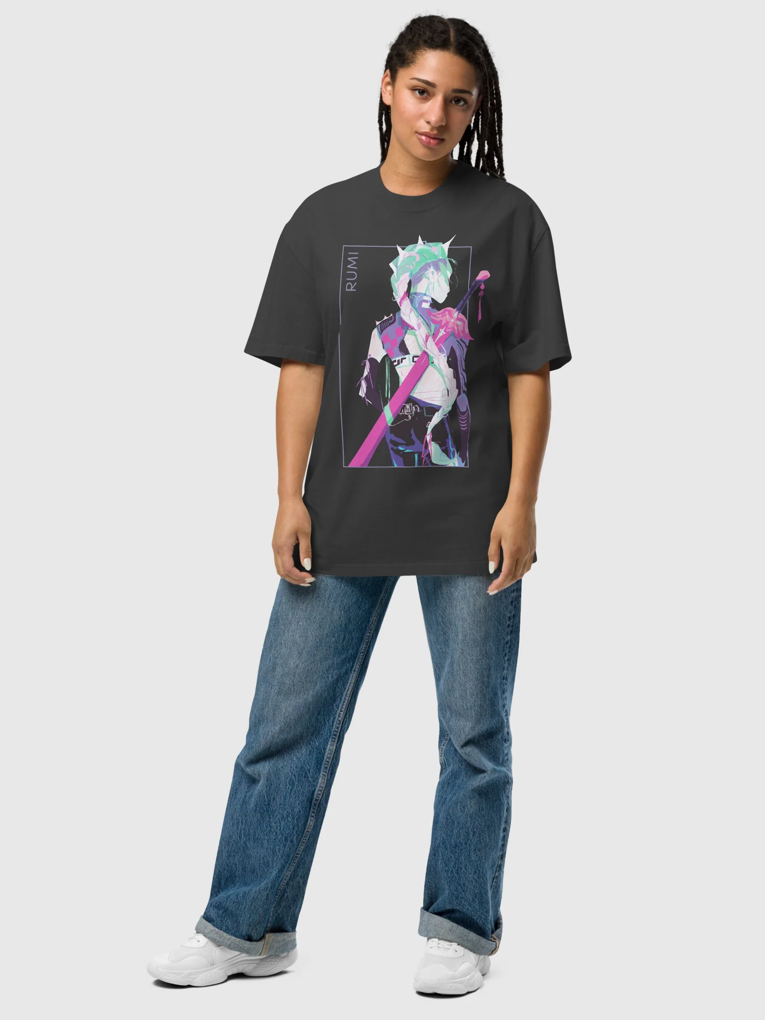 KPop Demon Hunters Rumi Girl Crush Oversized T-Shirt - Image 3