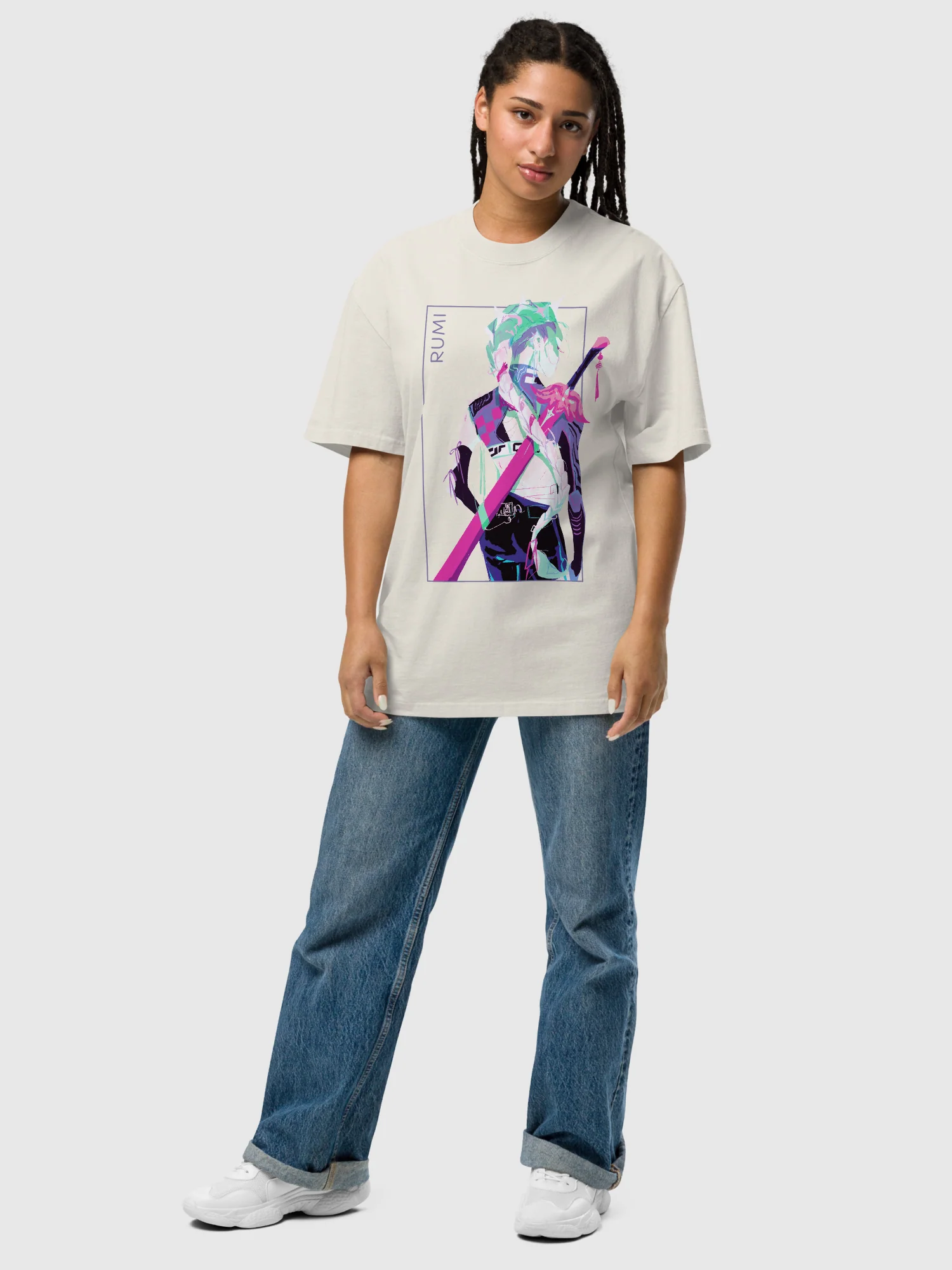 KPop Demon Hunters Rumi Girl Crush Oversized T-Shirt - Image 4