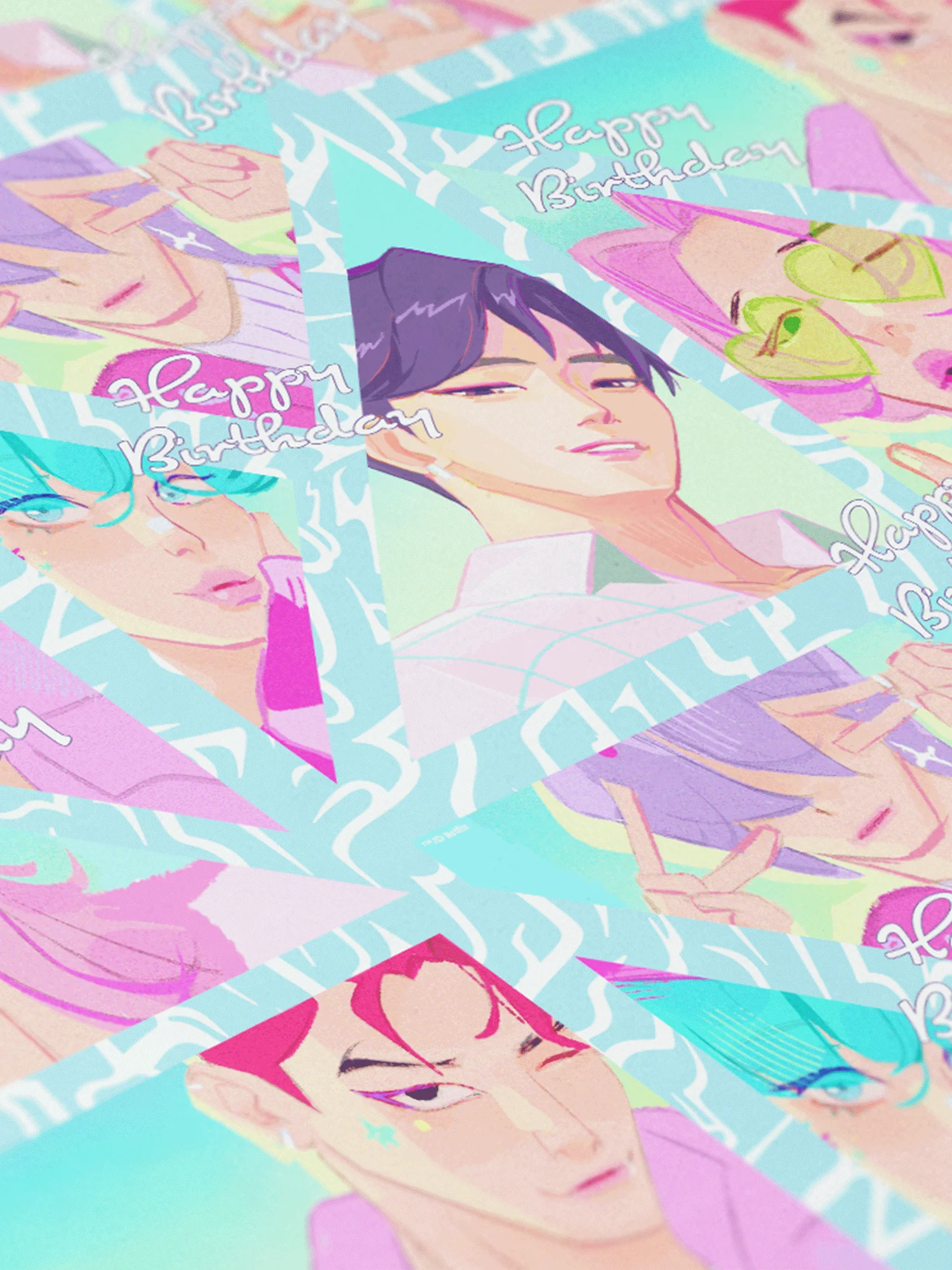 KPop Demon Hunters SAJA BOYS Birthday Wrapping Paper - Image 2