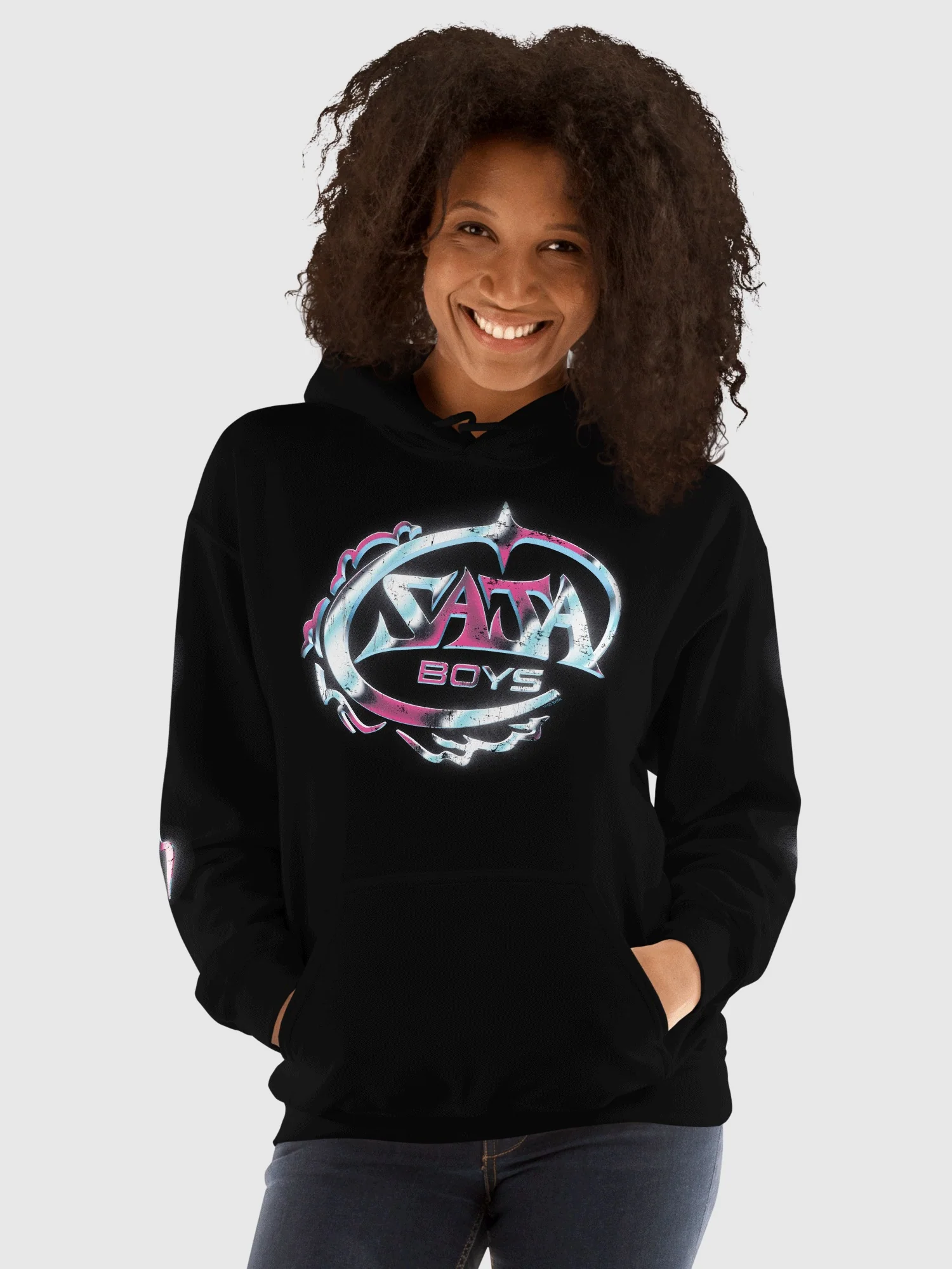KPop Demon Hunters SAJA BOYS Chrome Logo Hoodie - Image 2