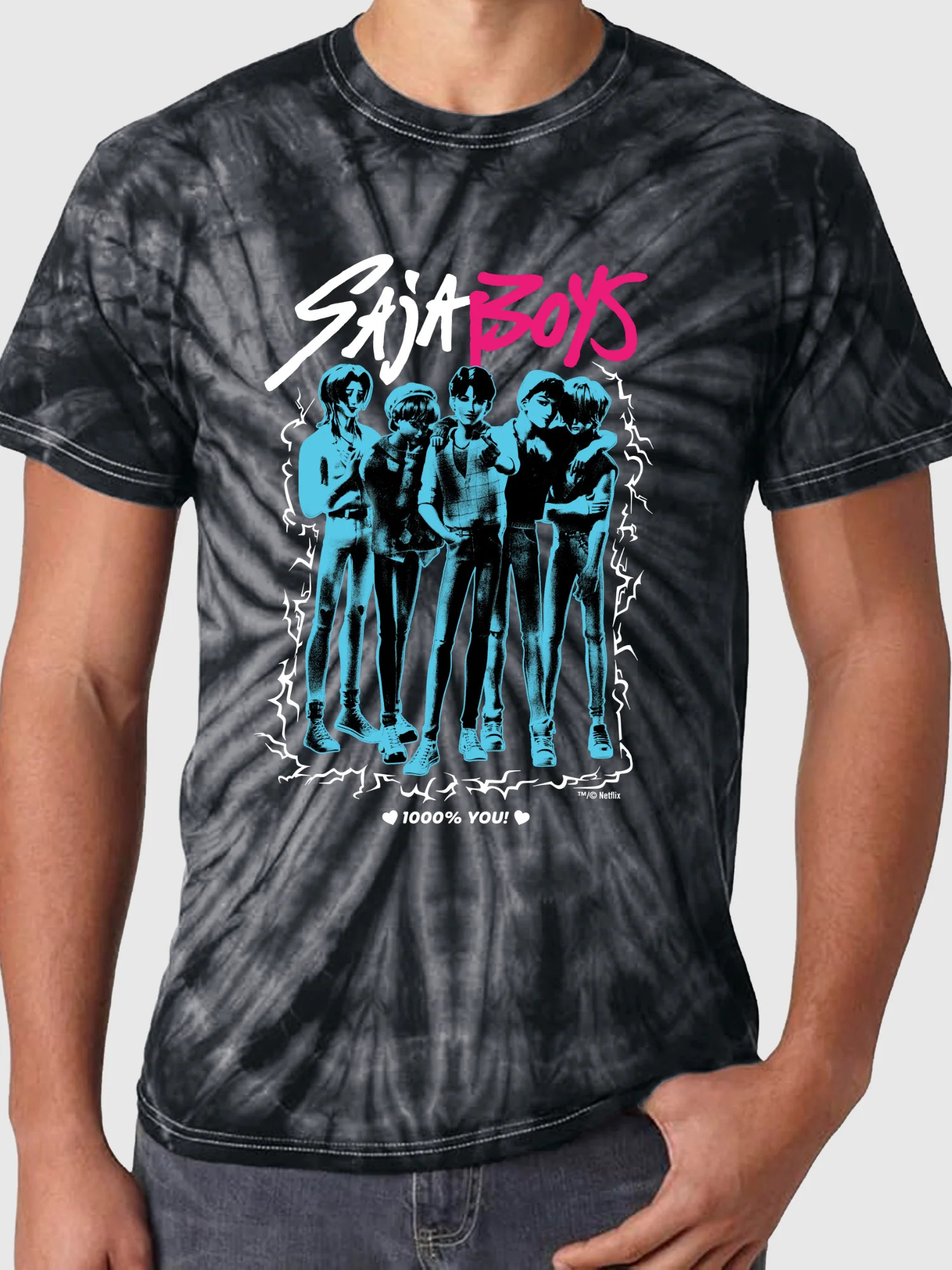 KPop Demon Hunters SAJA BOYS Unisex Tie-Dye T-Shirt - Image 2