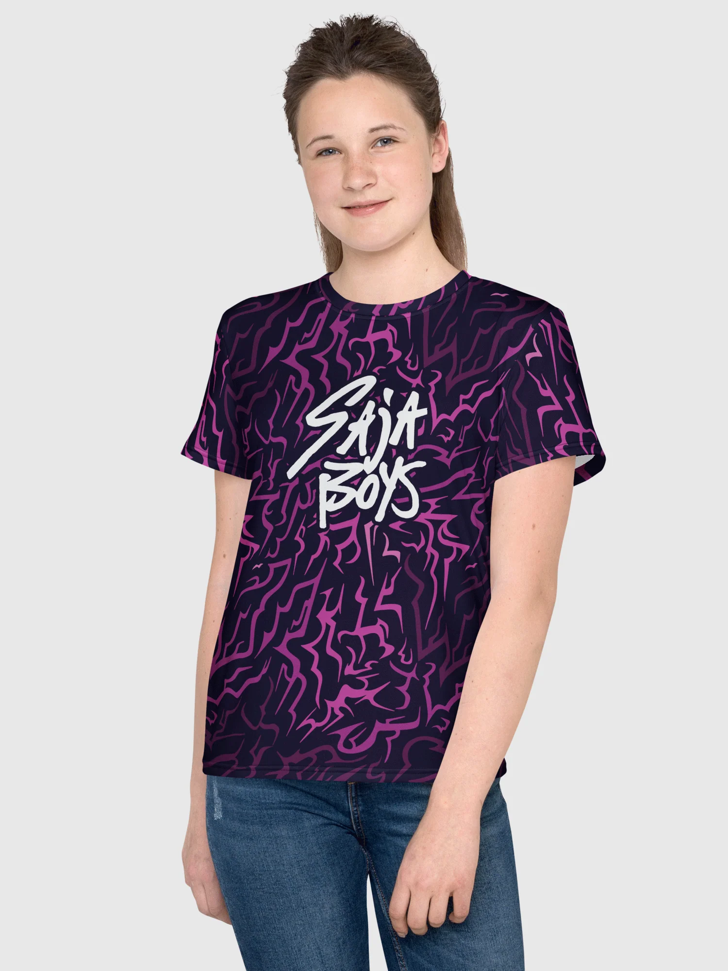 KPop Demon Hunters SAJA BOYS Demon Patterns Kids T-shirt - Image 4