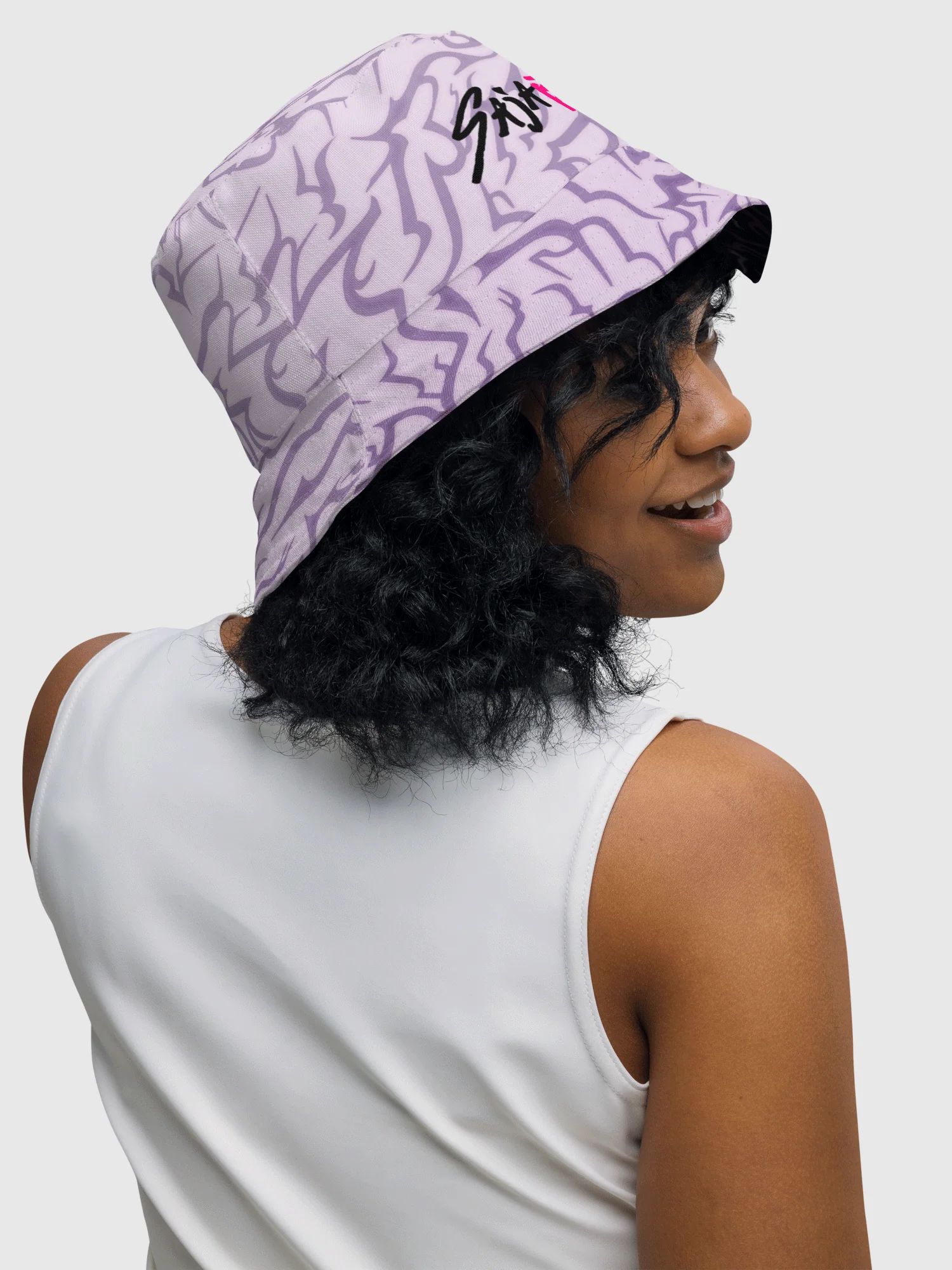 KPop Demon Hunters SAJA BOYS Demon Patterns Reversible Bucket Hat - Image 3