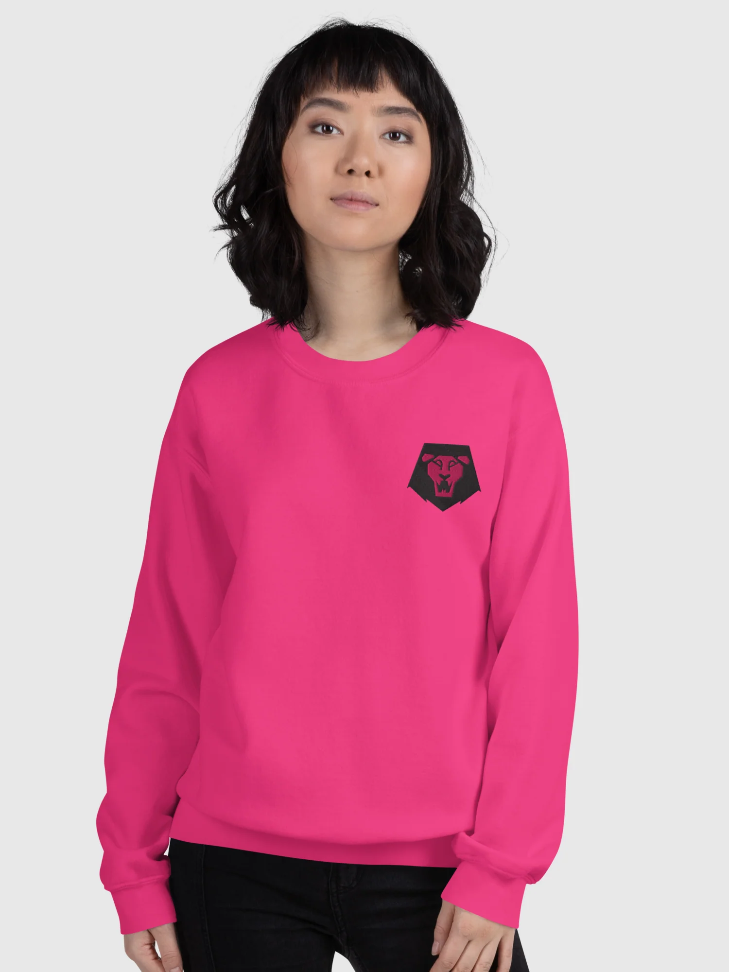 KPop Demon Hunters SAJA BOYS Lion Embroidered Crewneck Sweatshirt - Image 3