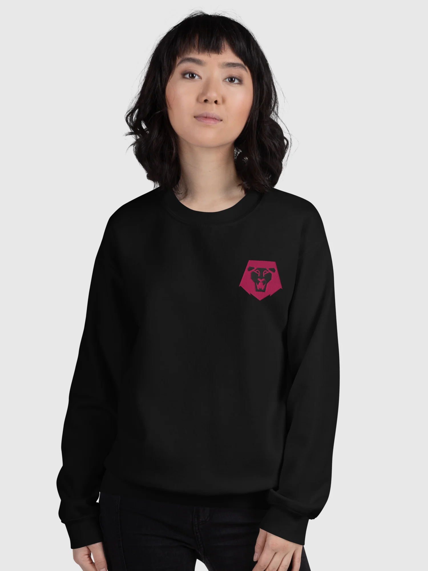 KPop Demon Hunters SAJA BOYS Lion Embroidered Crewneck Sweatshirt - Image 4