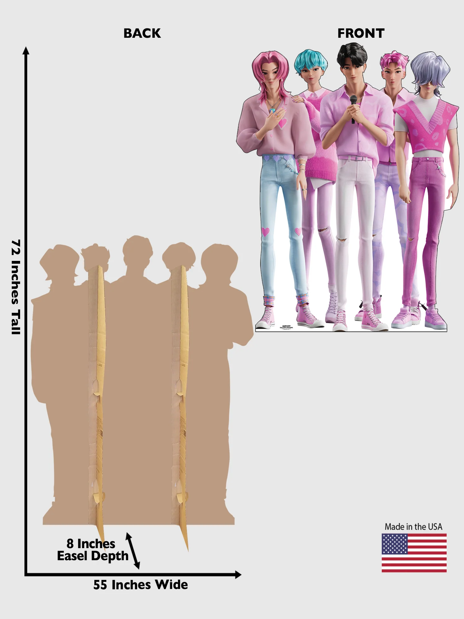KPop Demon Hunters Cardboard Cutout Standee Pink Saja Boys - Image 2