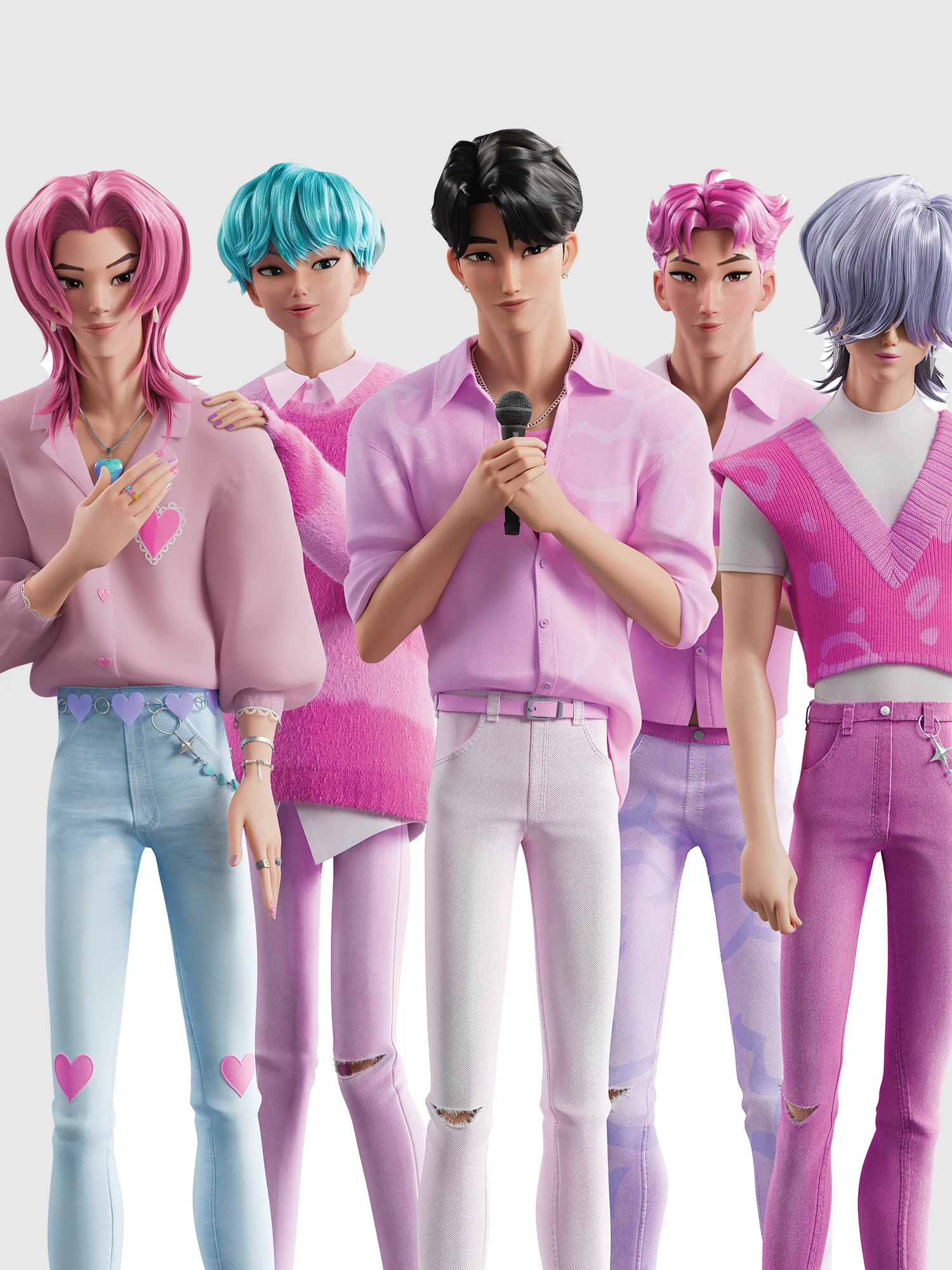 KPop Demon Hunters Cardboard Cutout Standee Pink Saja Boys - Image 3