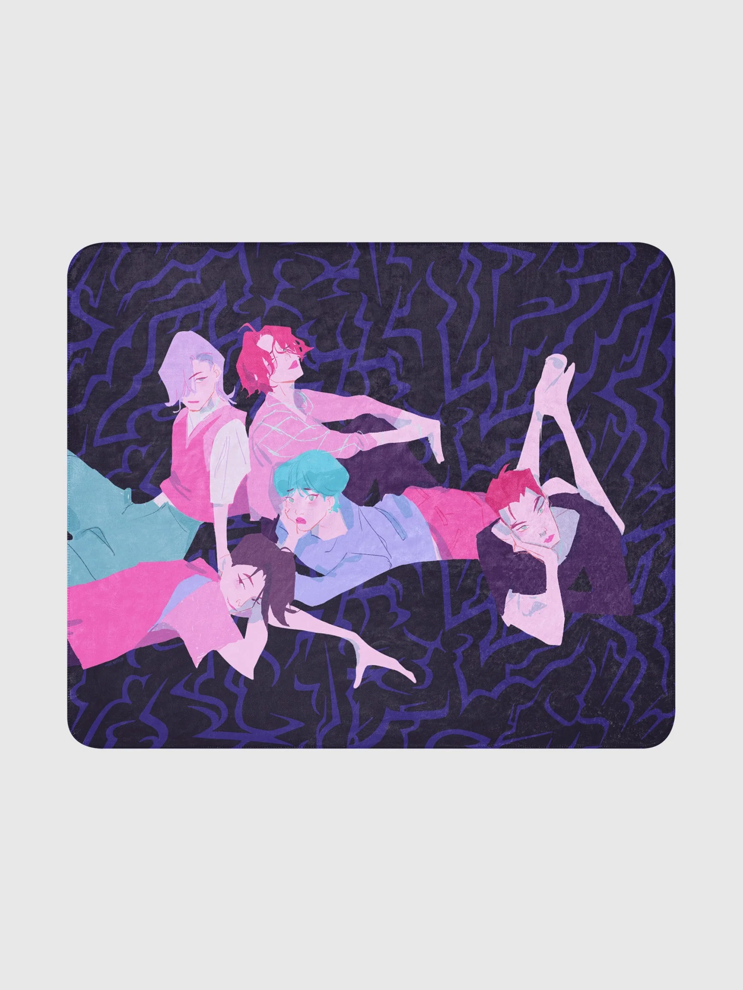 KPop Demon Hunters SAJA BOYS Hidden Mission Sherpa Blanket - Image 3