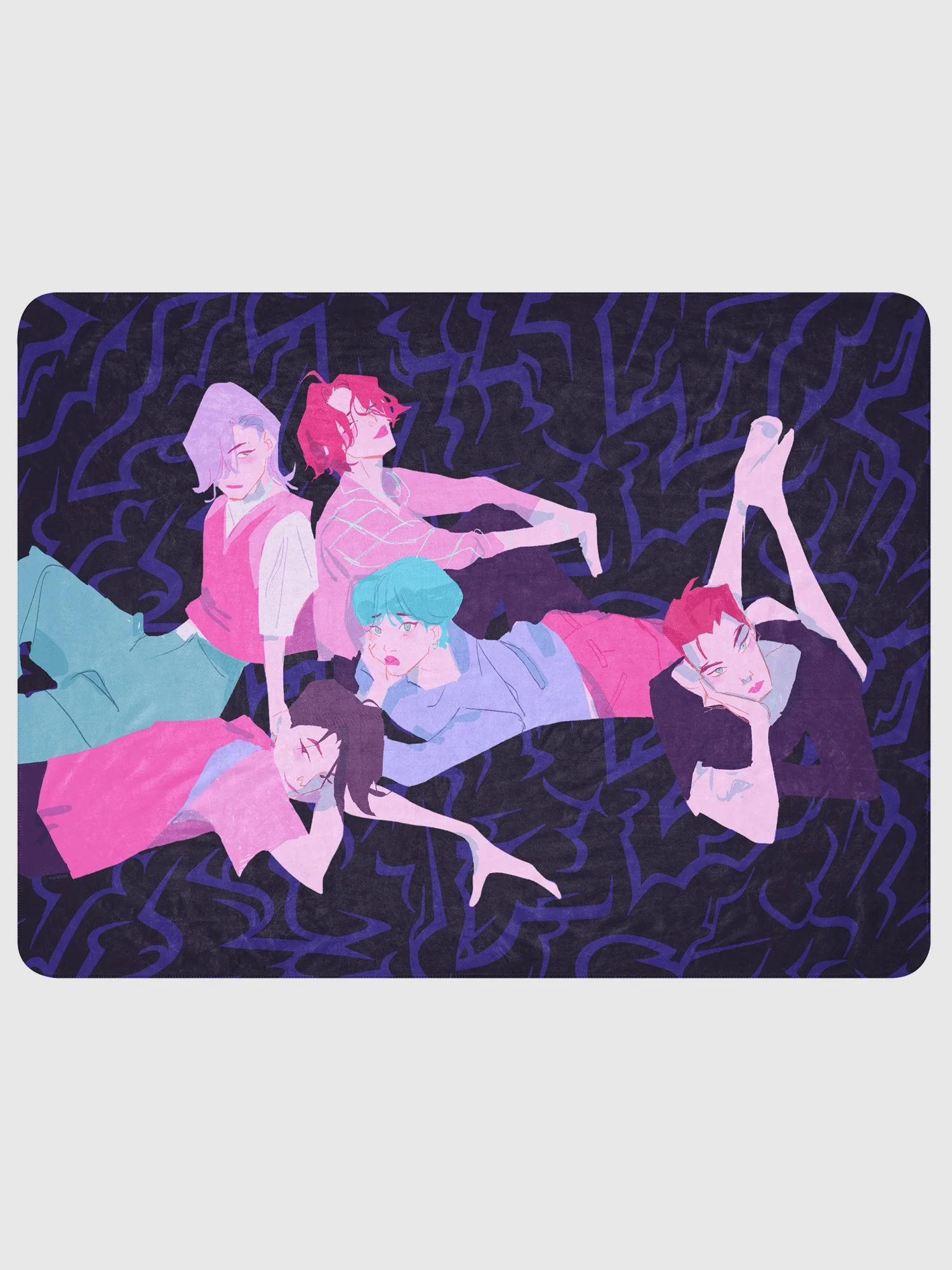 KPop Demon Hunters SAJA BOYS Hidden Mission Sherpa Blanket - Image 4