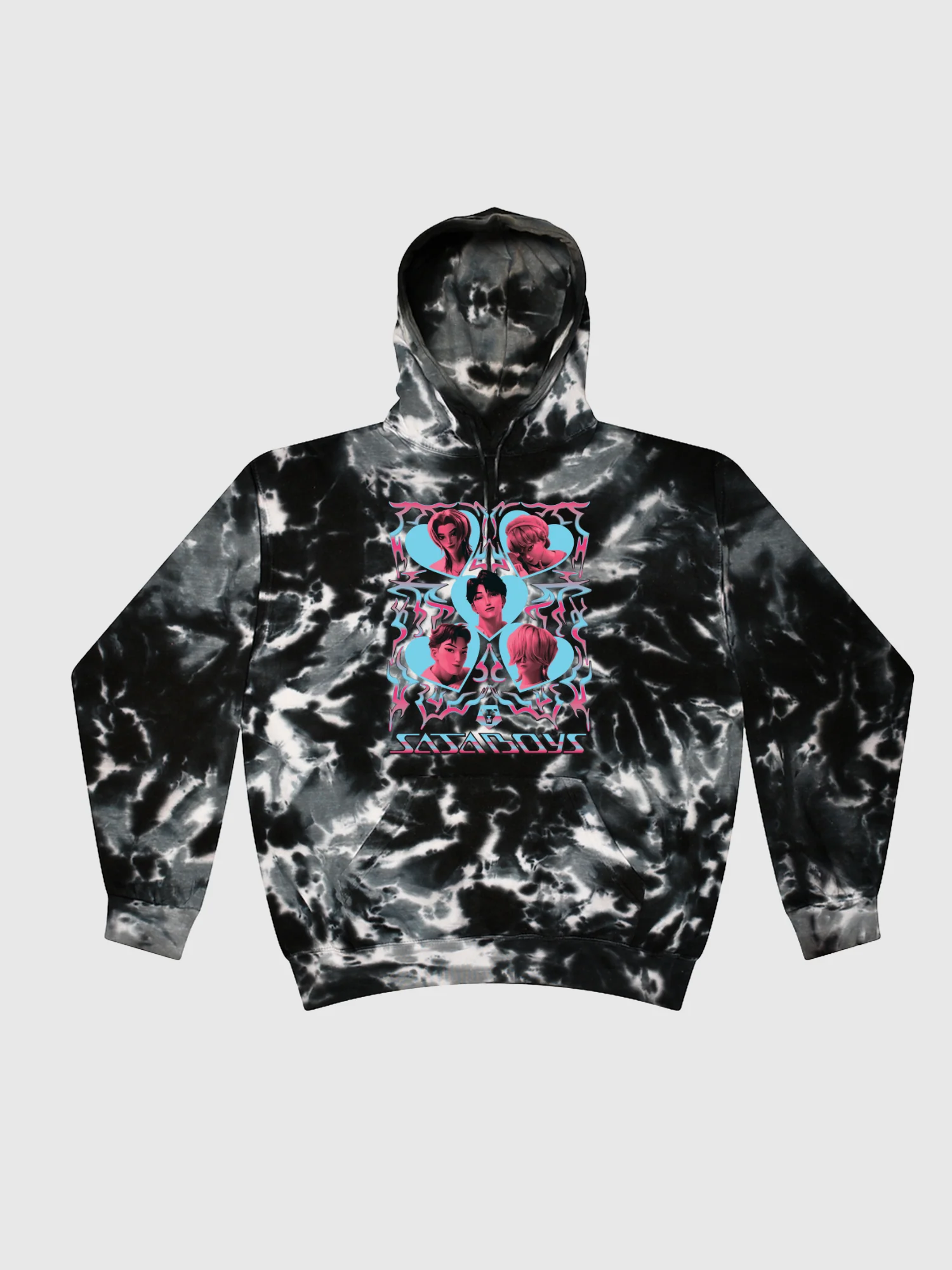 KPop Demon Hunters SAJA BOYS Tie-Dye Kids Hoodie - Image 4