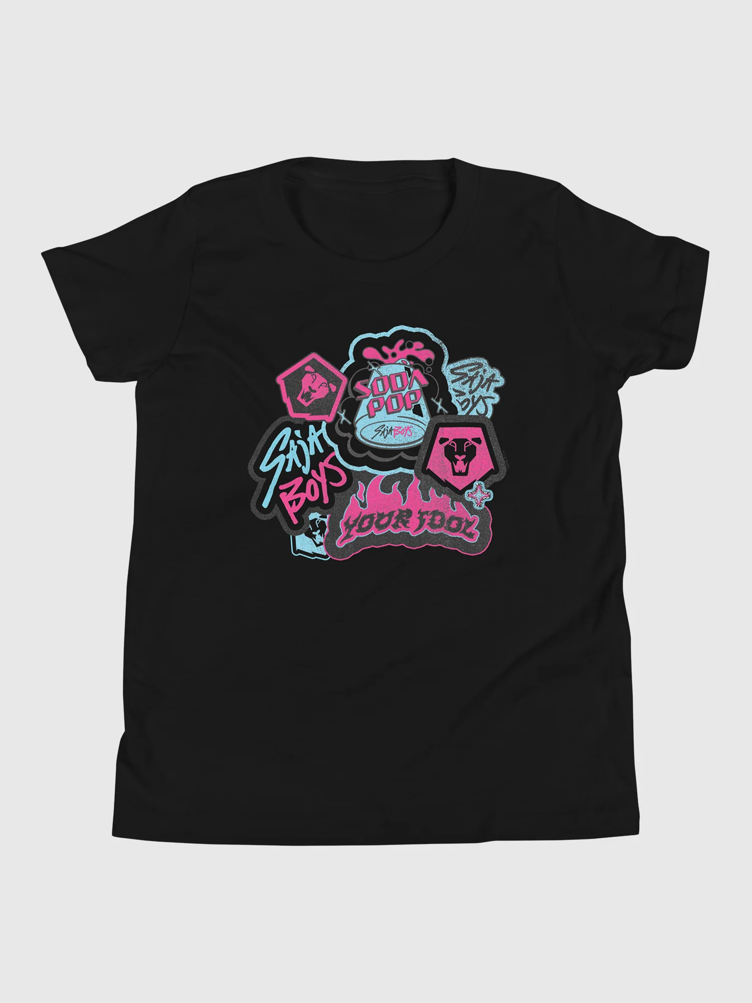 KPop Demon Hunters Saja Boys Youth T-Shirt Collage - Image 2