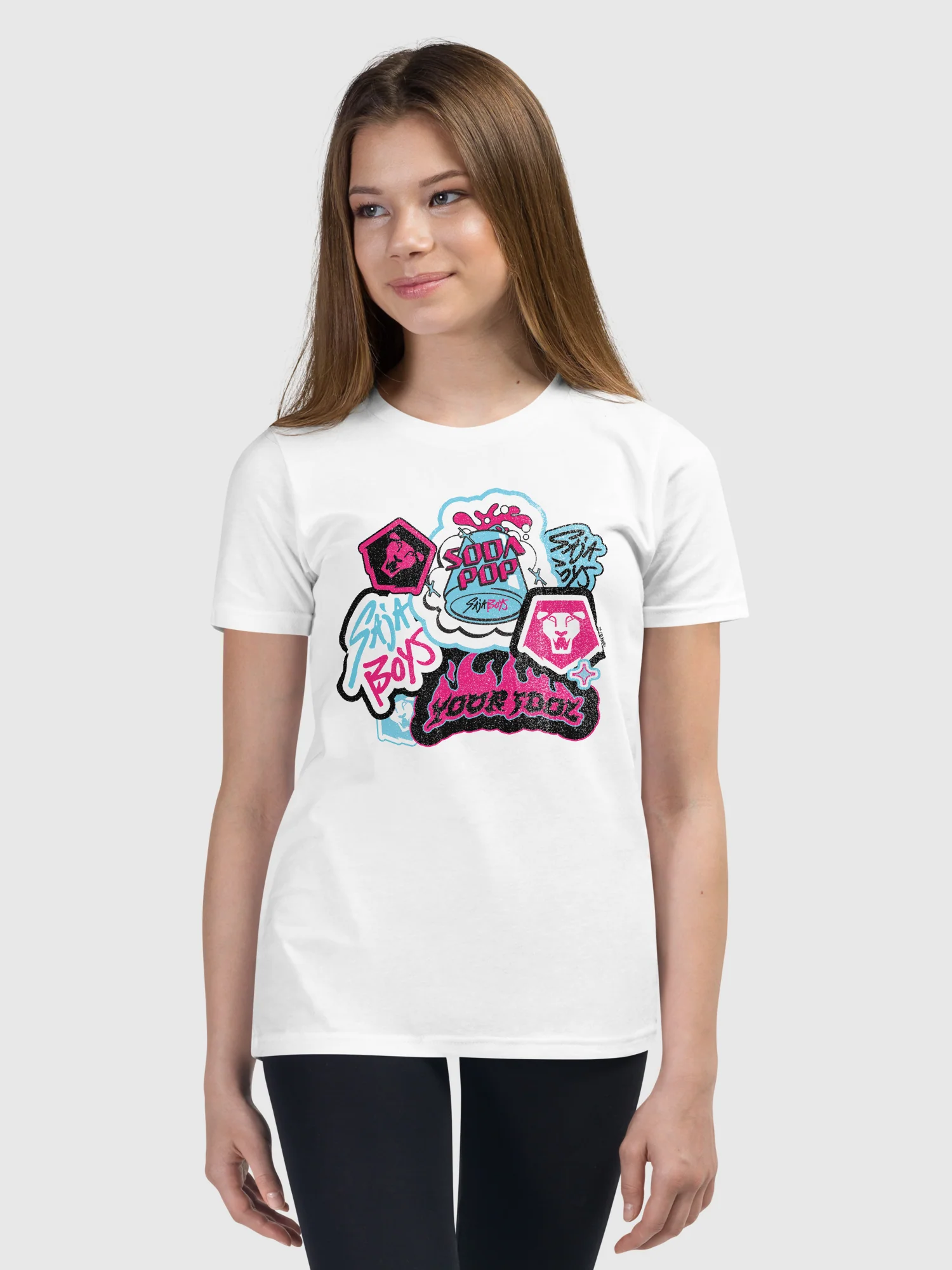 KPop Demon Hunters Saja Boys Youth T-Shirt Collage - Image 3