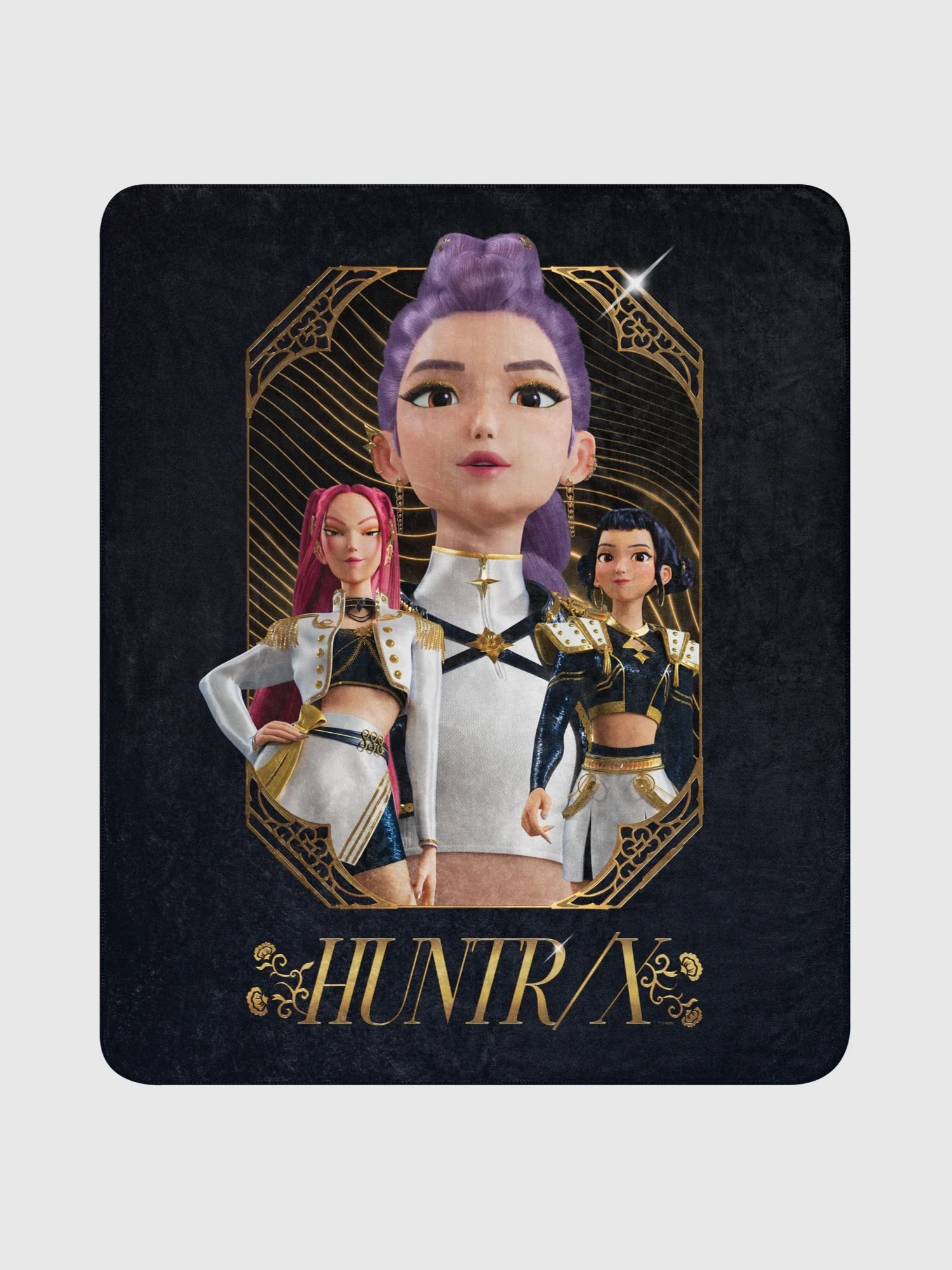 KPop Demon Hunters Sherpa Blanket HUNTR/X Golden - Image 3