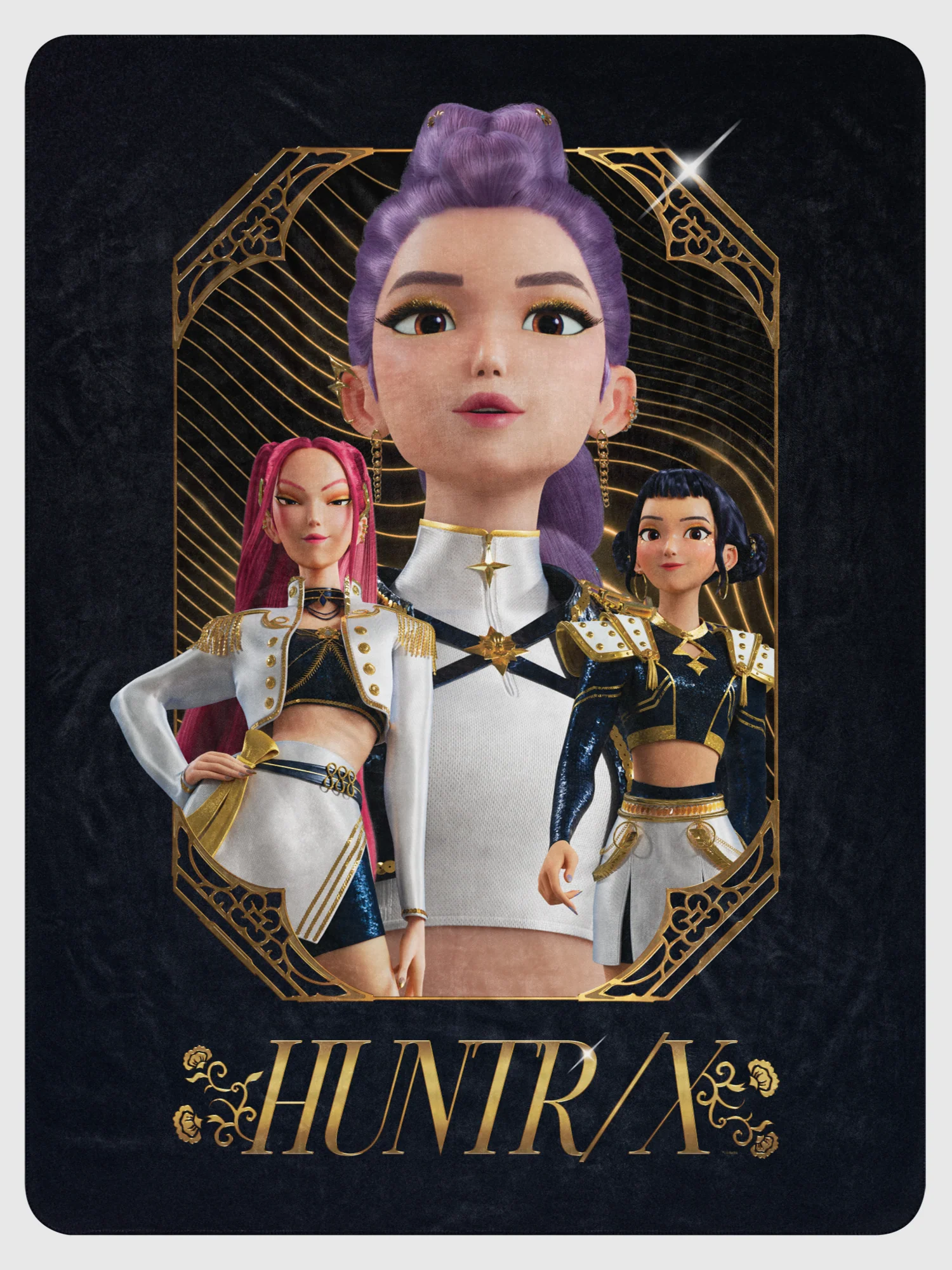 KPop Demon Hunters Sherpa Blanket HUNTR/X Golden - Image 5