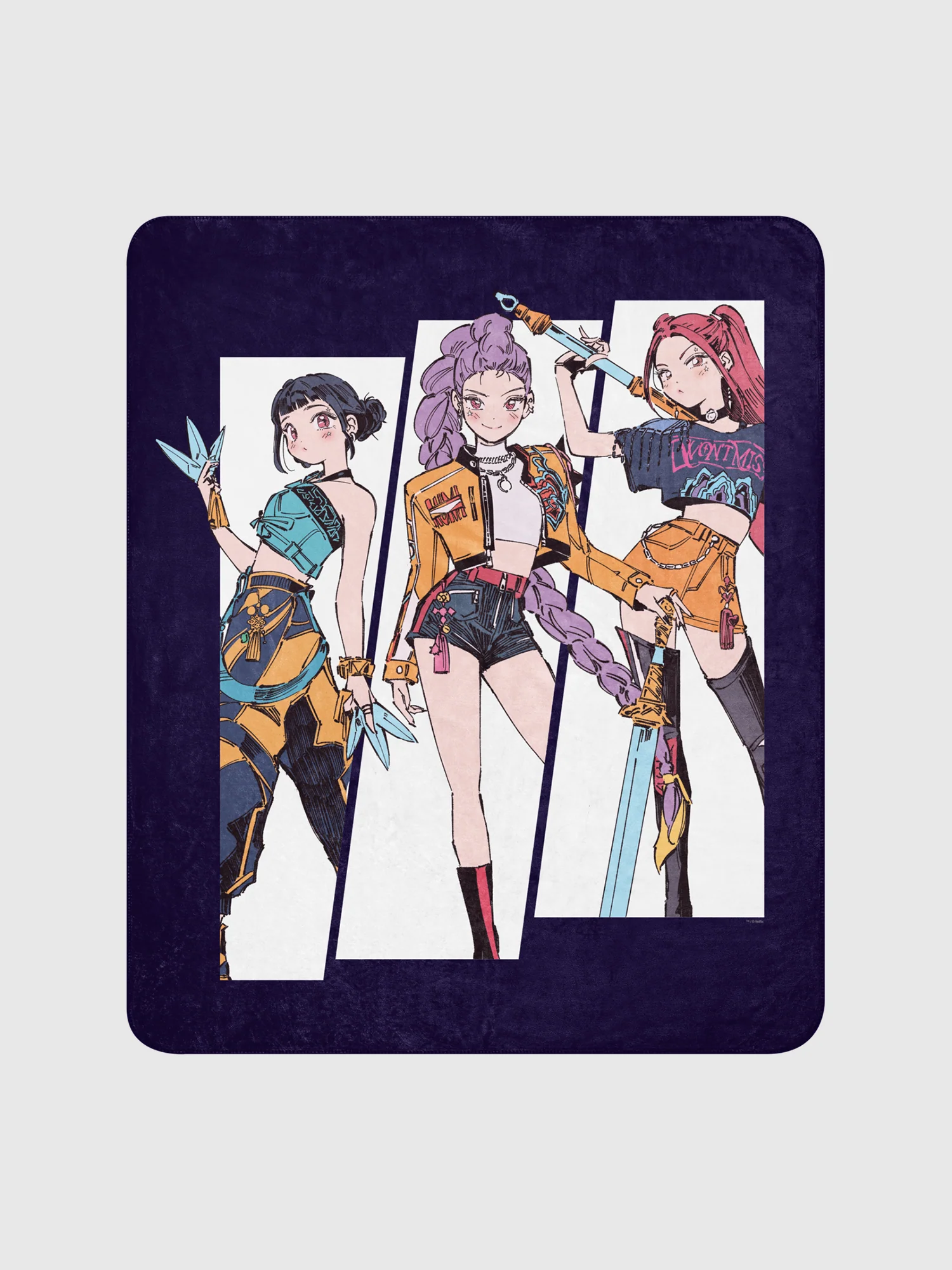 KPop Demon Hunters Sherpa Blanket HUNTR/X Polo Tokki - Image 2