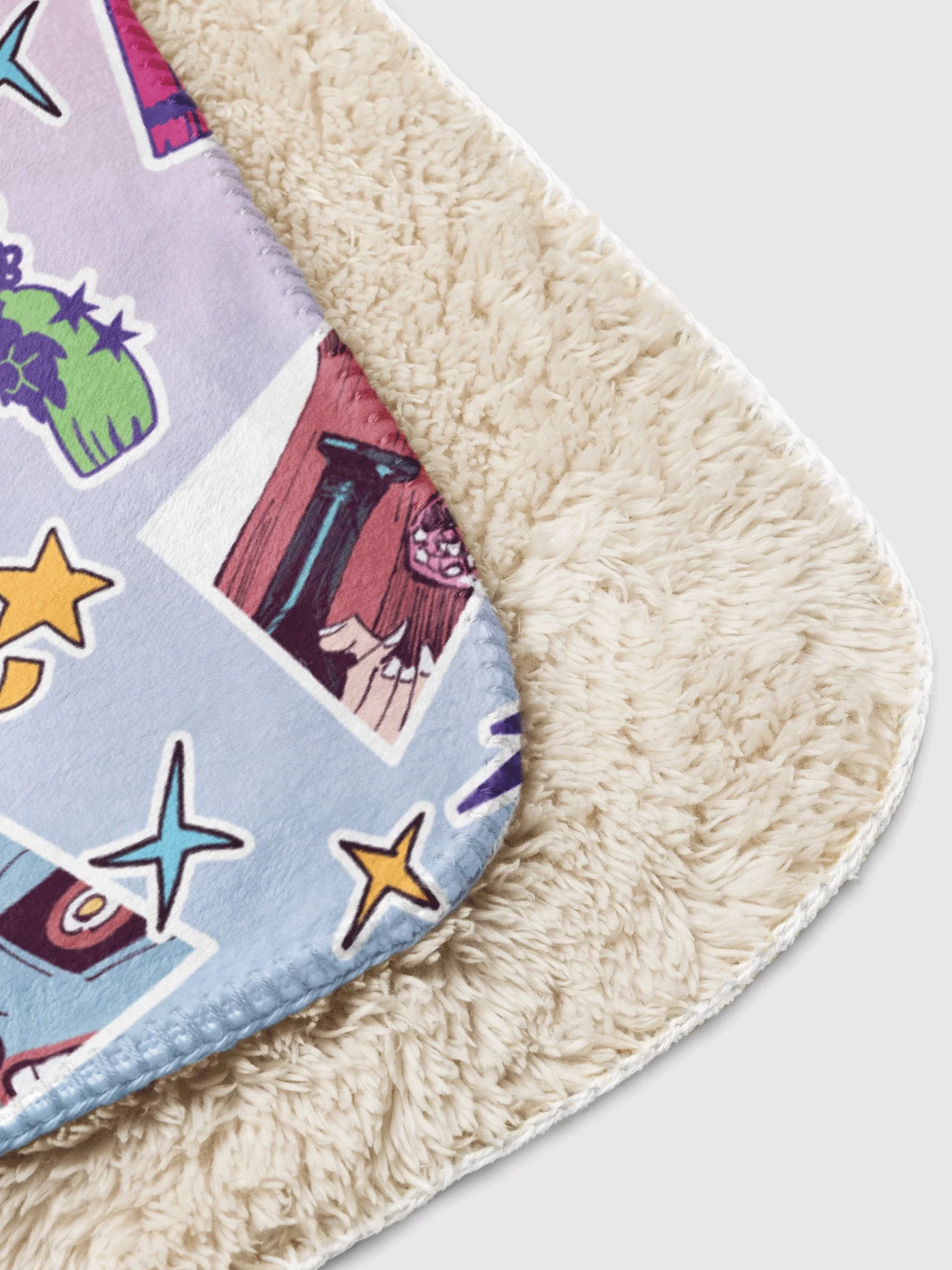 KPop Demon Hunters Sherpa Blanket HUNTR/X Sticker Inspired - Image 2