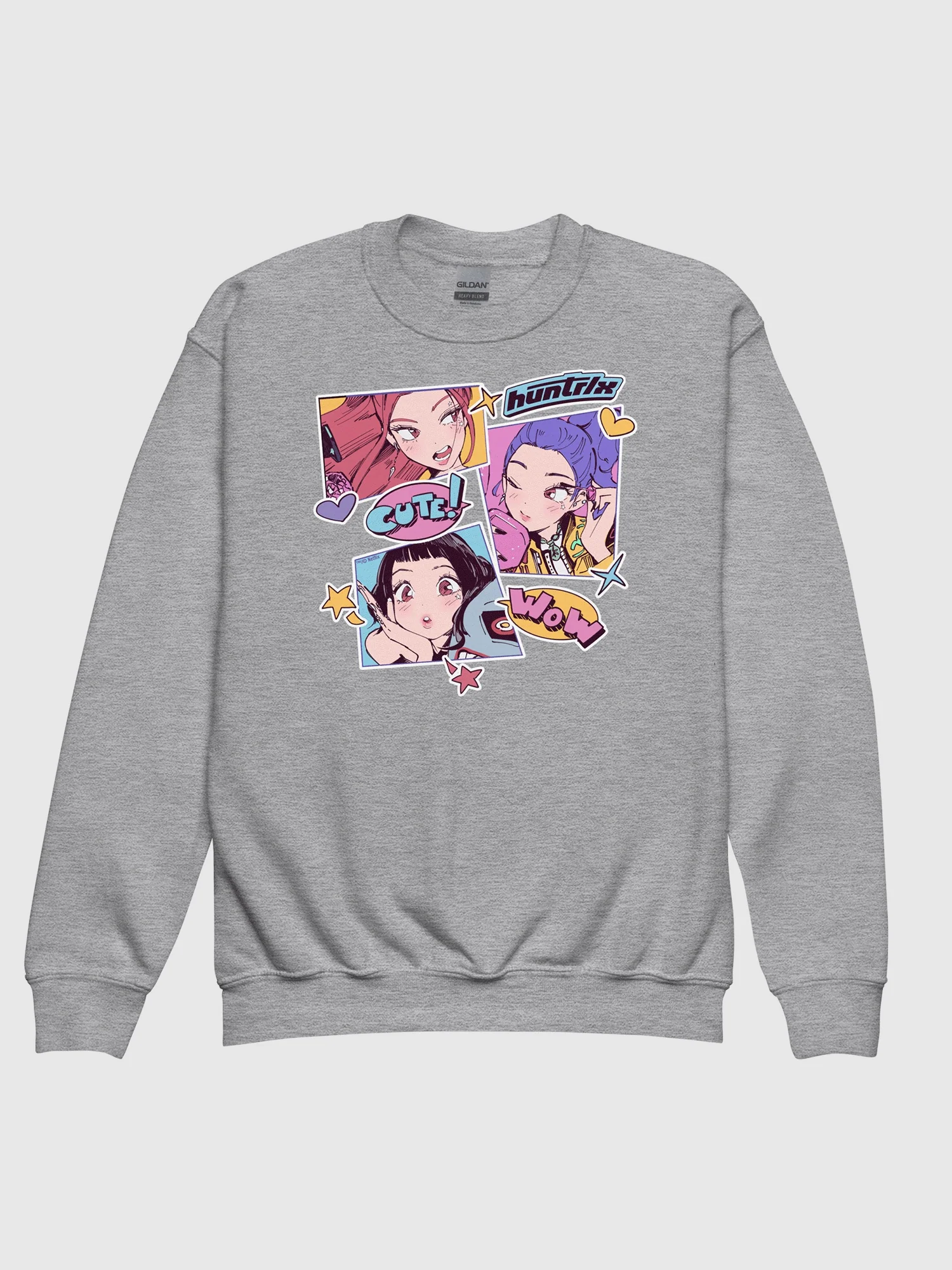 KPop Demon Hunters Youth Sweatshirt HUNTR/X Sticker Inspired - Image 2