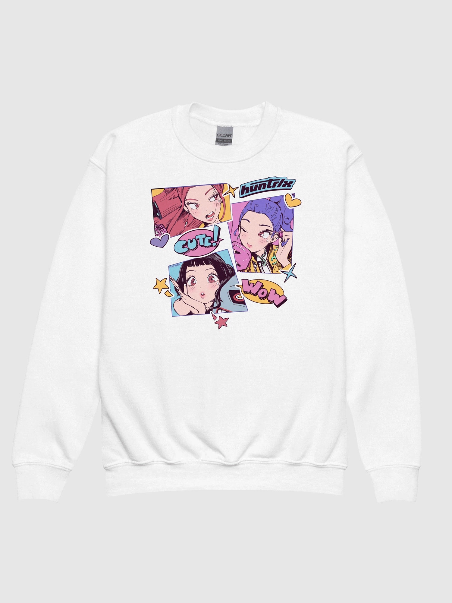 KPop Demon Hunters Youth Sweatshirt HUNTR/X Sticker Inspired - Image 3