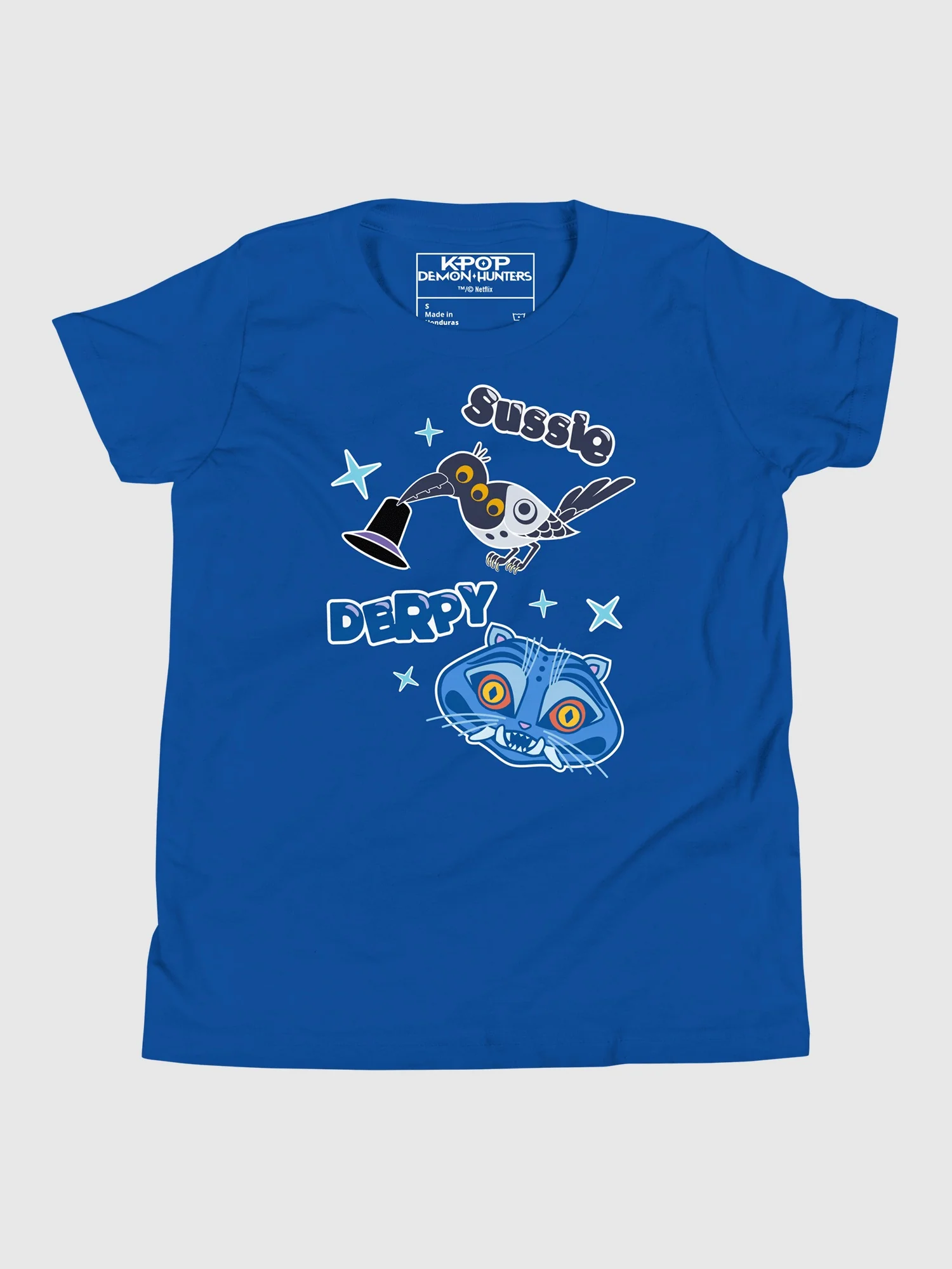 KPop Demon Hunters Kids T-Shirt Sussie and Derpy Tiger Sticker Inspired - Image 3