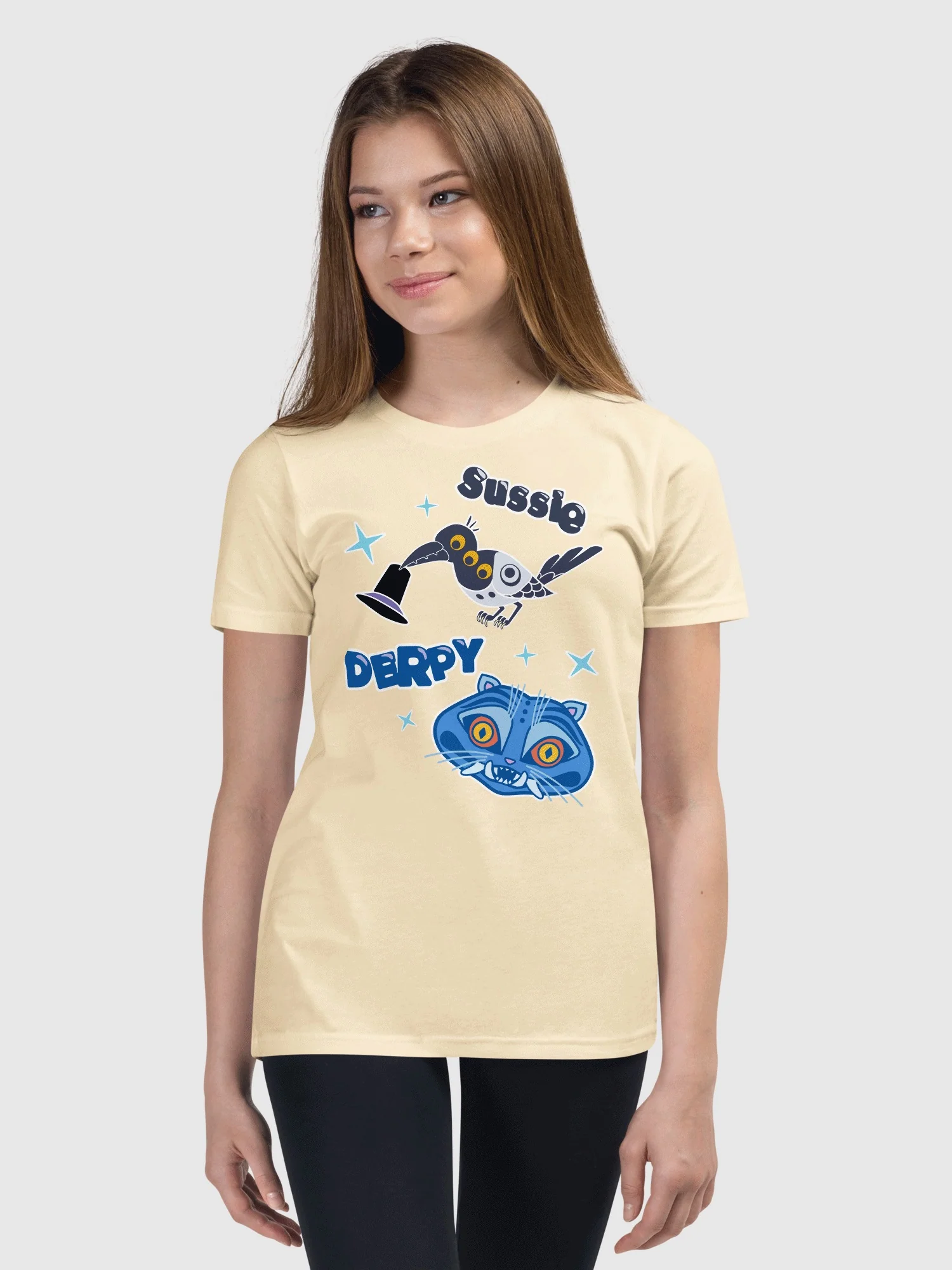 KPop Demon Hunters Kids T-Shirt Sussie and Derpy Tiger Sticker Inspired - Image 5