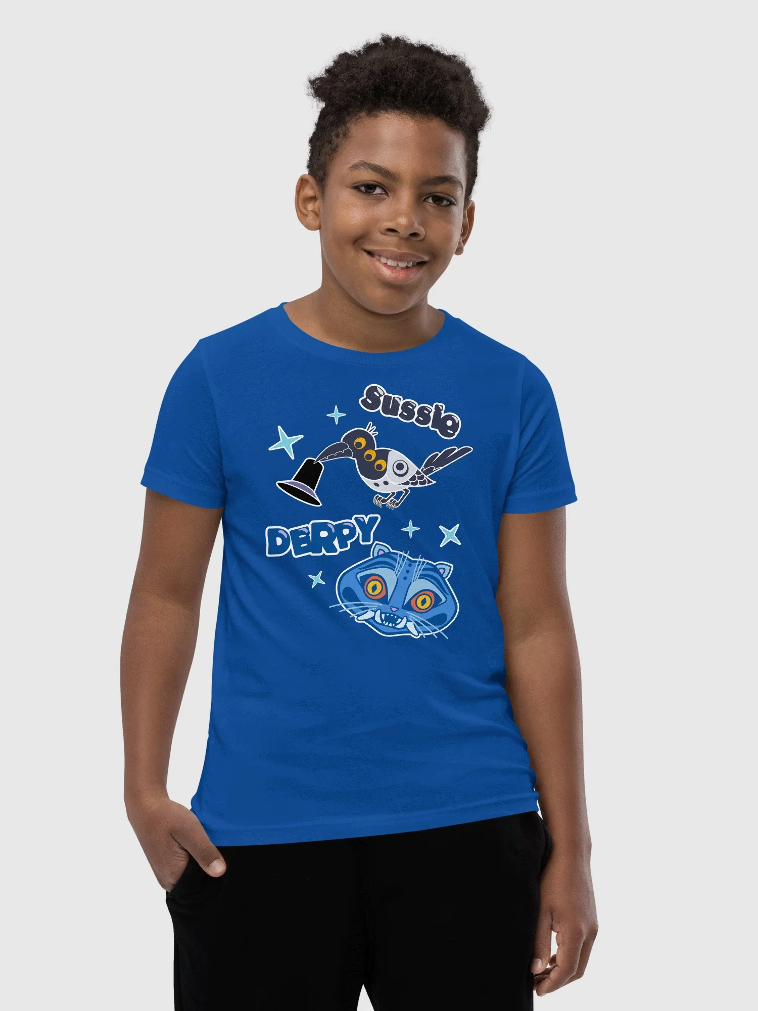 KPop Demon Hunters Kids T-Shirt Sussie and Derpy Tiger Sticker Inspired - Image 6