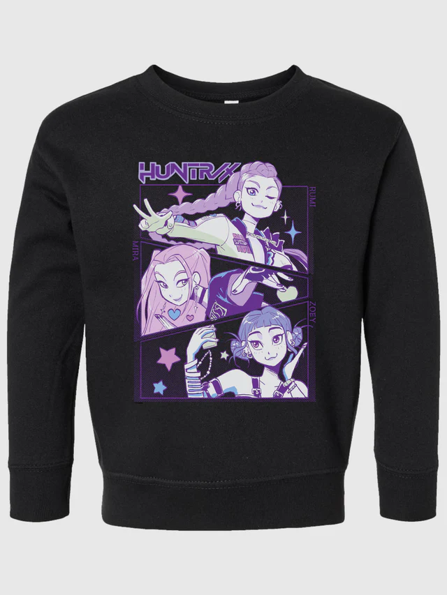 KPop Demon Hunters Toddler Crewneck Sweatshirt HUNTR/X - Image 3