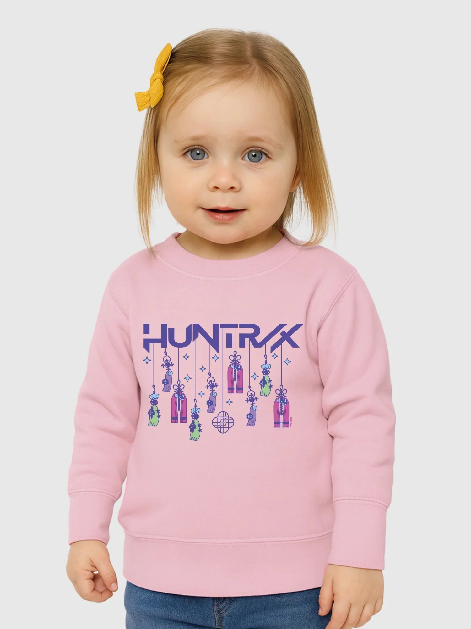 KPop Demon Hunters Toddler Crewneck Sweatshirt HUNTR/X Holiday Charms - Image 3